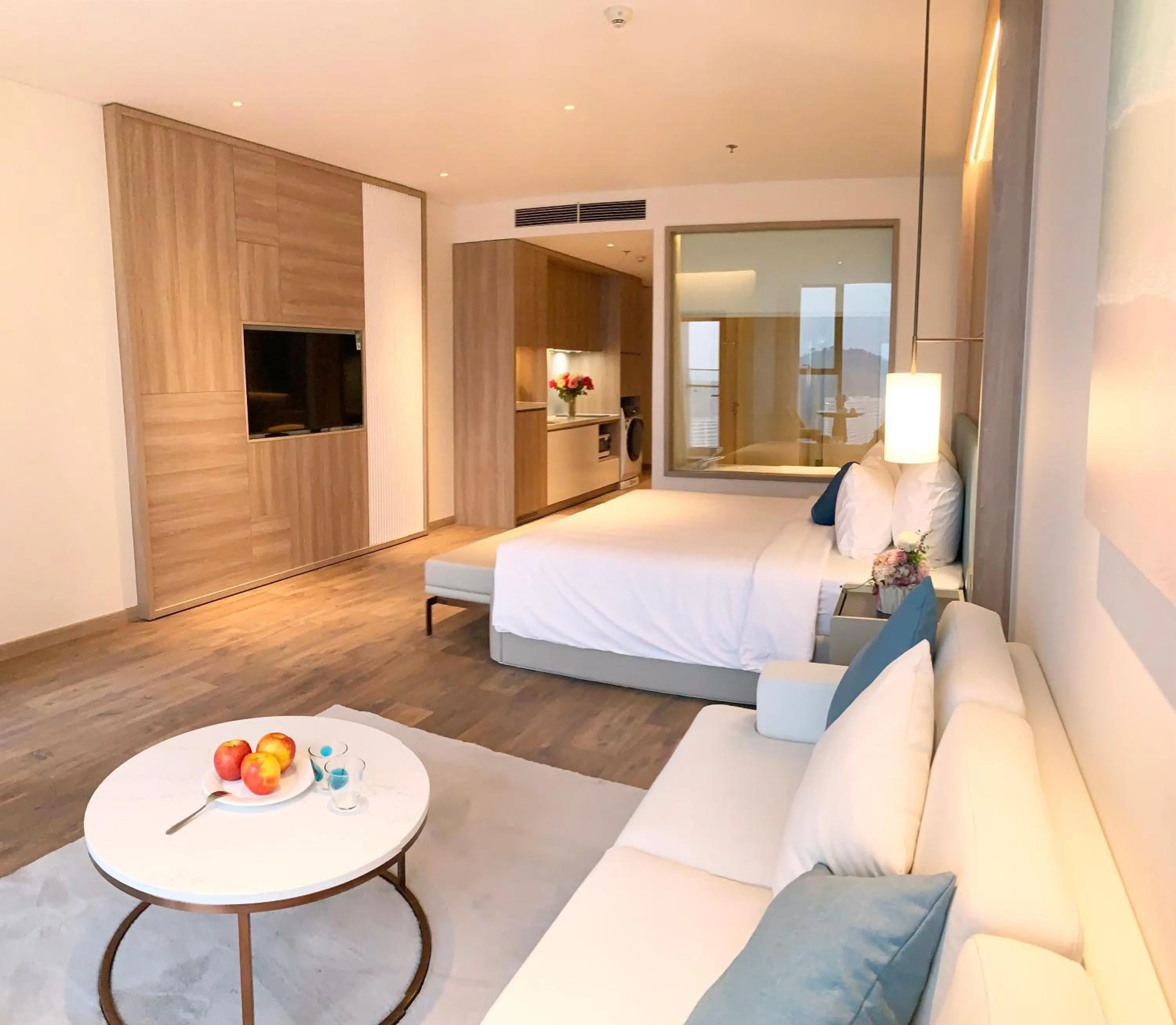TV and multimedia, Bed in HB Serviced Apartment - Alacarte Hạ Long