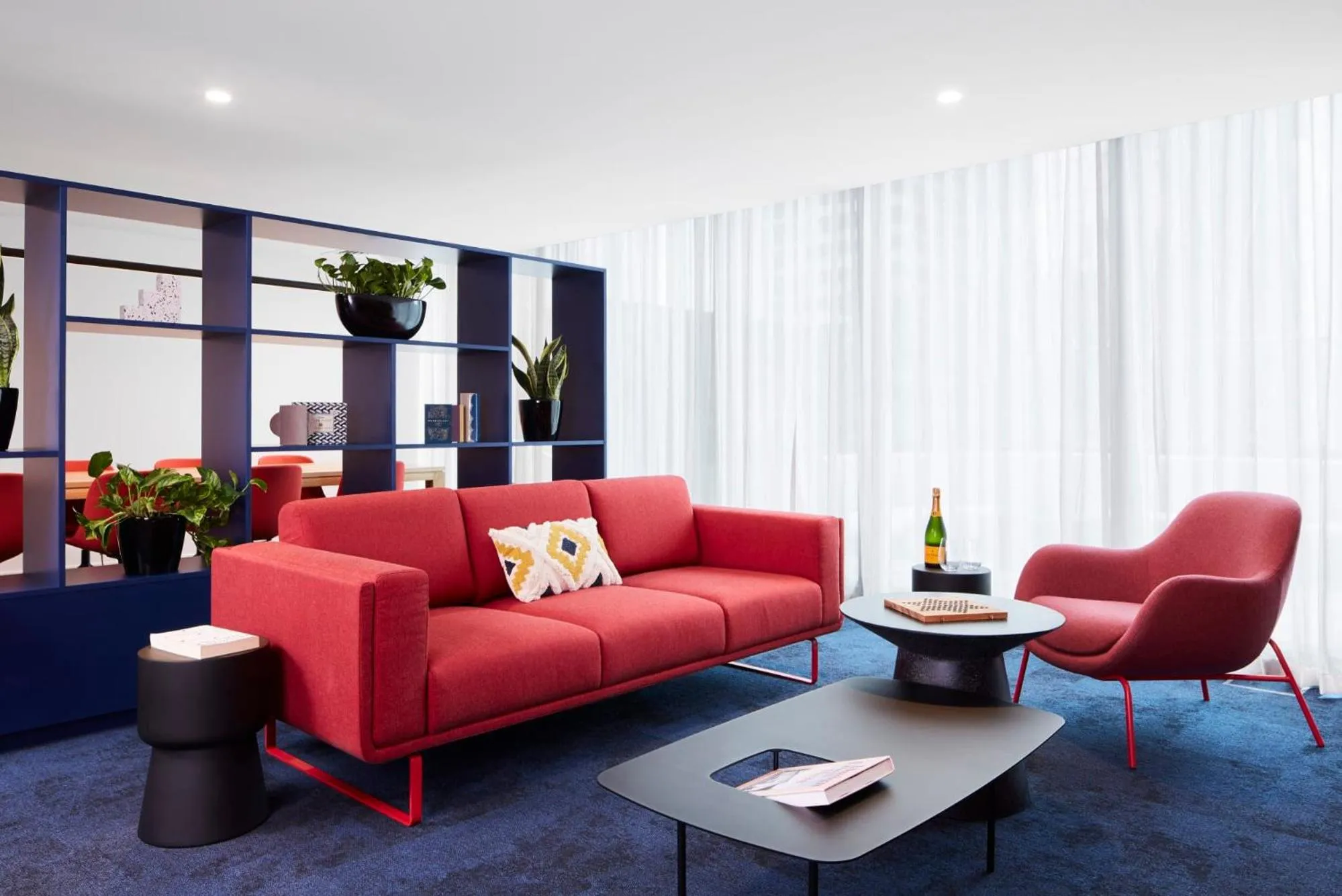 Seating area in Studio Apartments at Aurora near Melbourne Port