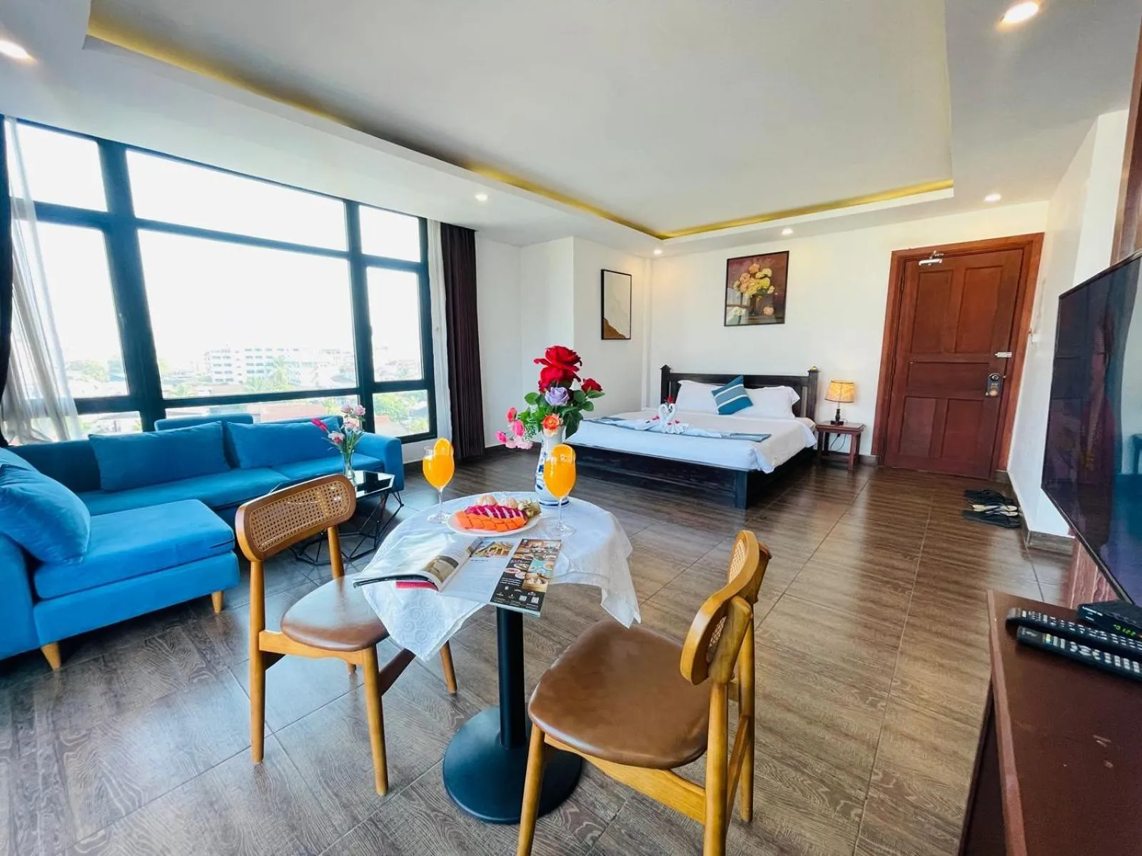 Bed in VANG VIENG TOPVIEW HOTEL