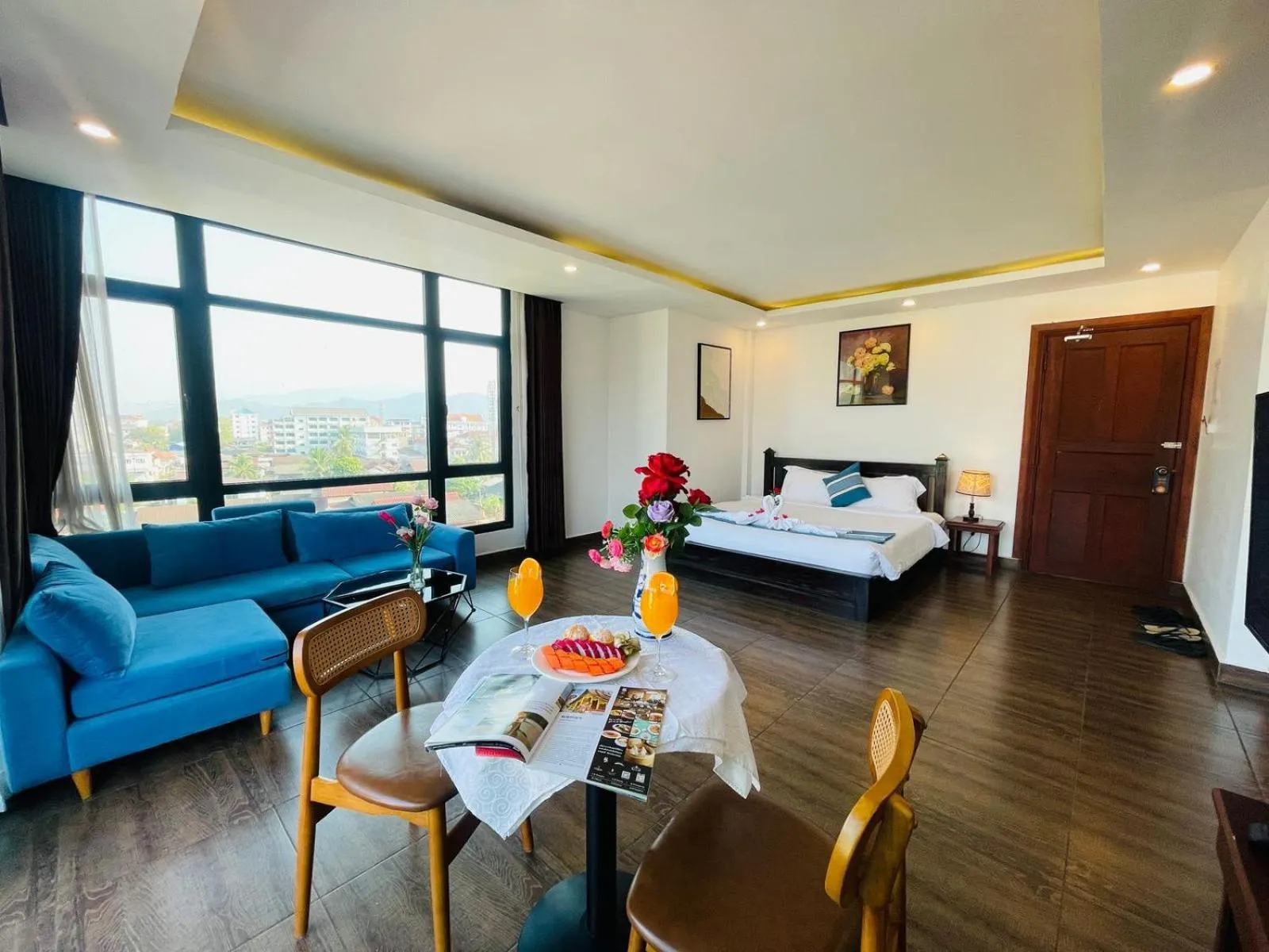 Bed in VANG VIENG TOPVIEW HOTEL