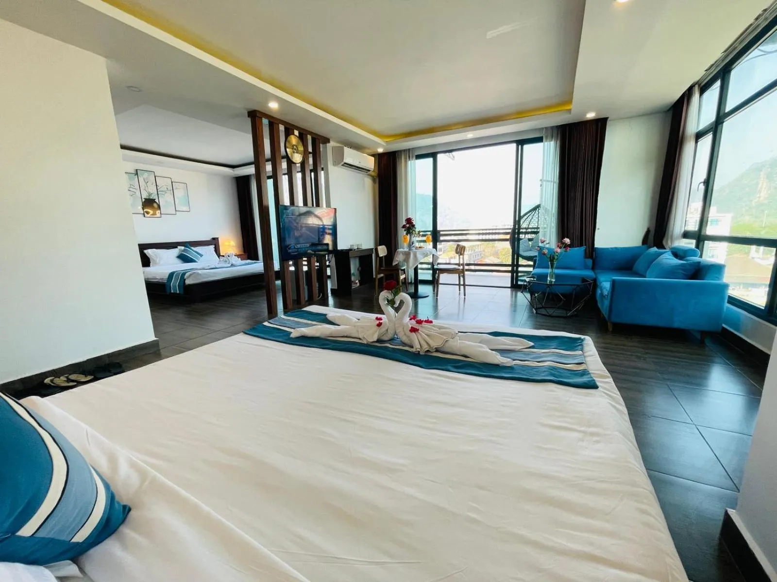 Bed in VANG VIENG TOPVIEW HOTEL