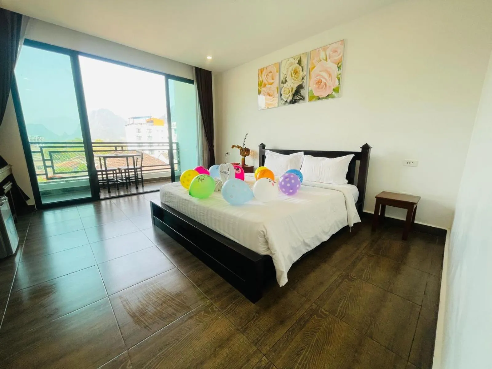 Bed in VANG VIENG TOPVIEW HOTEL