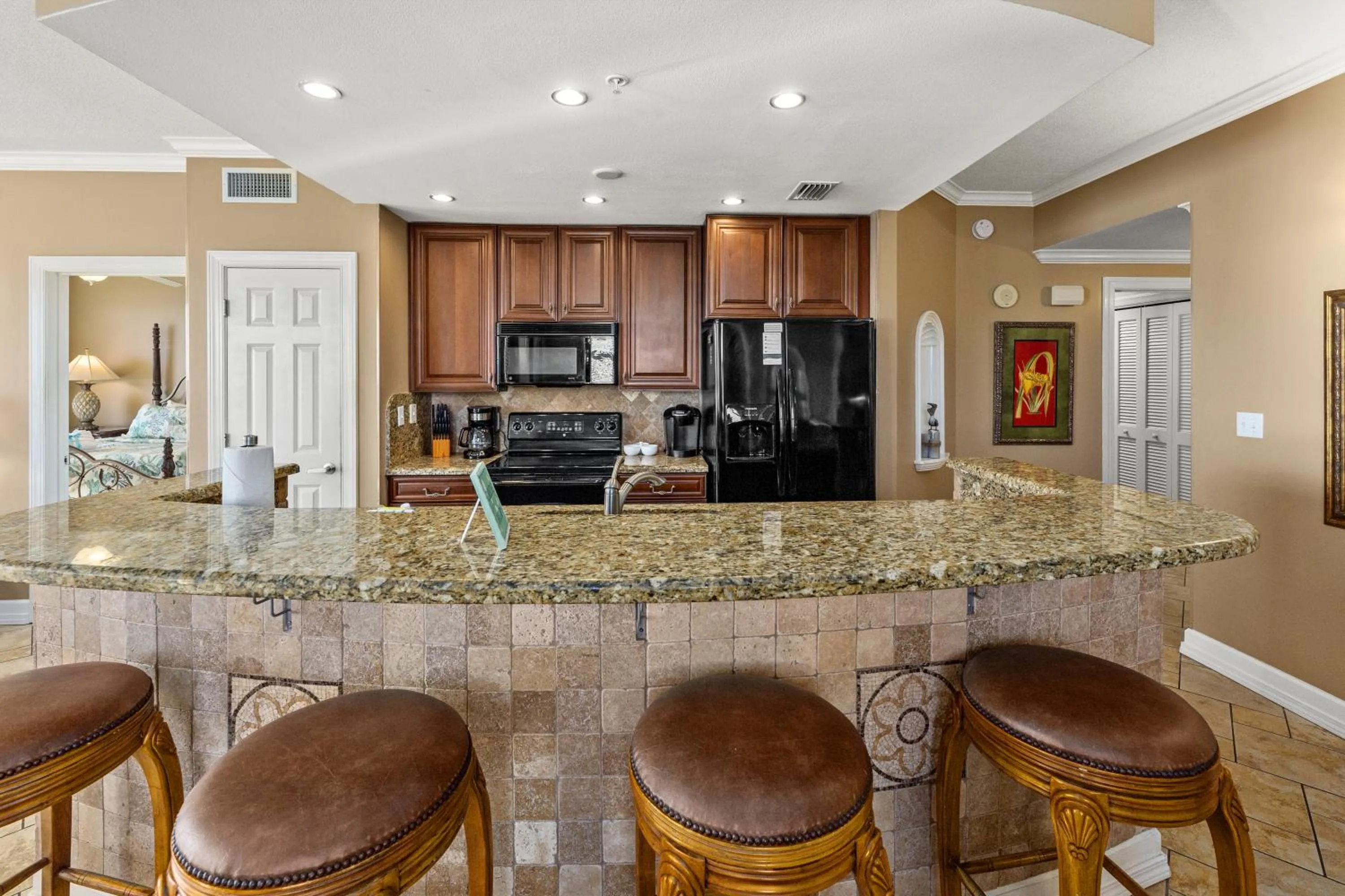Kitchen or kitchenette in Gulf Front Master Bedroom, 2 Pools & Hot Tubs, Sleeps 8