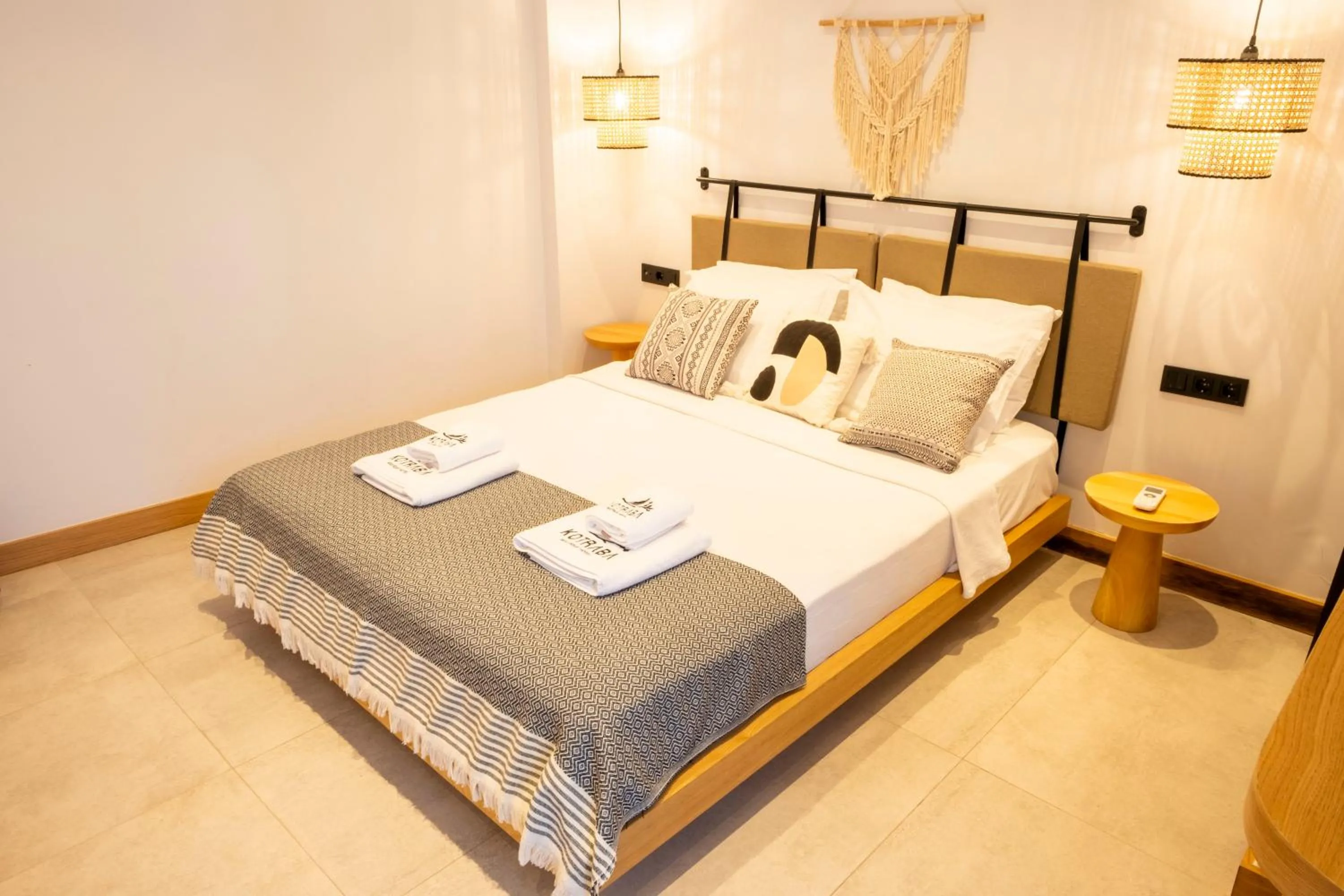 Bed in Kotraba Alacati Hotel