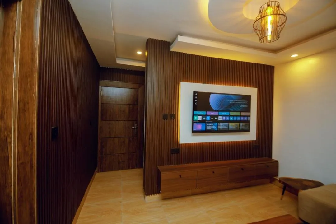 Communal lounge/ TV room in Presken Hotel Residence, GRA Ikeja, Lagos