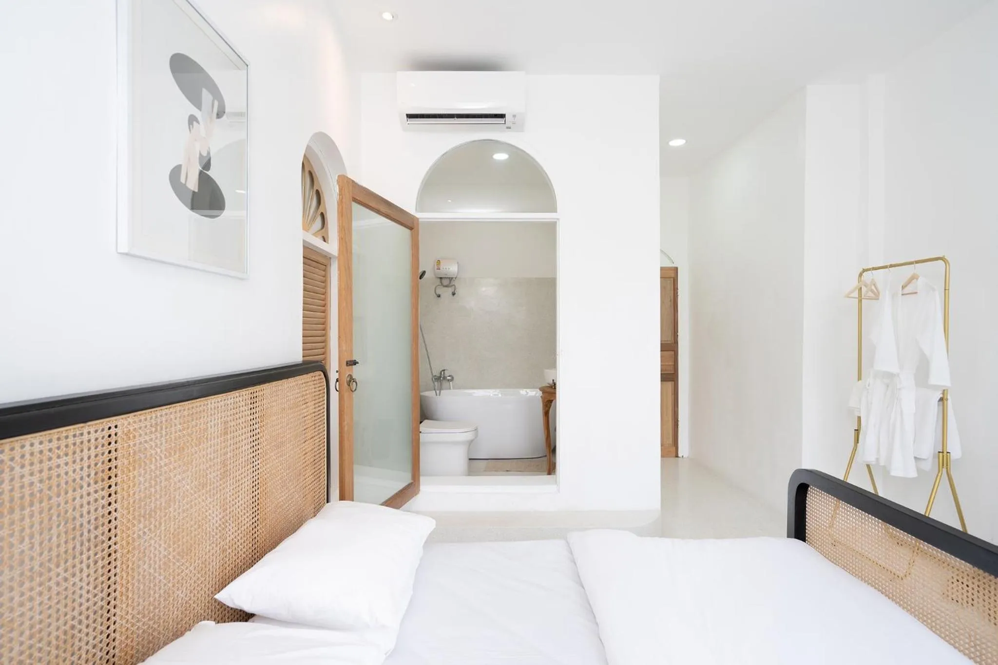 Shower, Bed in Arpo Pool Villa Riverside Bangkok