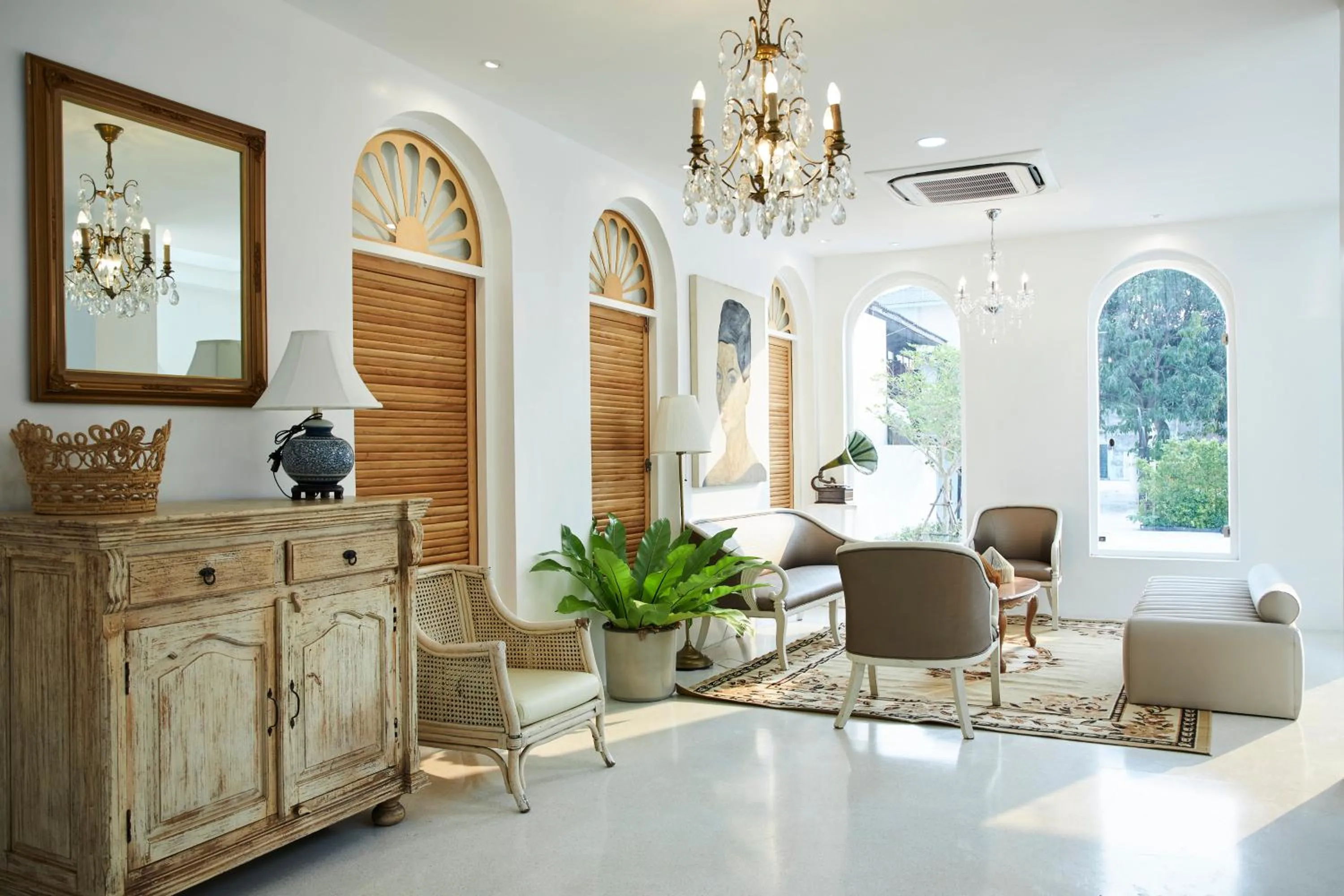 Living room in Arpo Pool Villa Riverside Bangkok