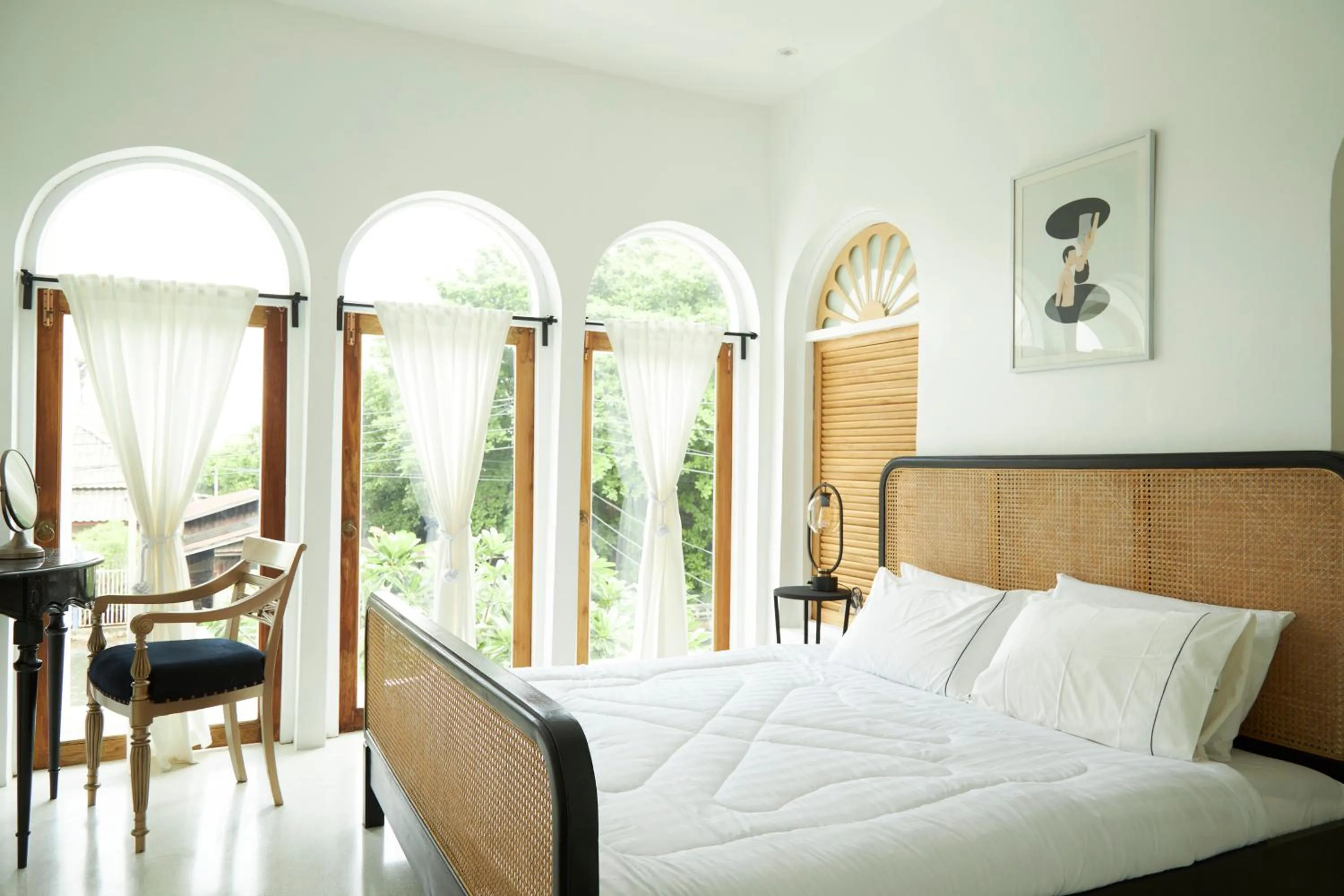 Bed in Arpo Pool Villa Riverside Bangkok