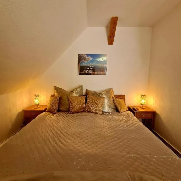 Bed in Urlaubsdomizil Am Töpfer - Ferienwohnungen in Olbersdorf