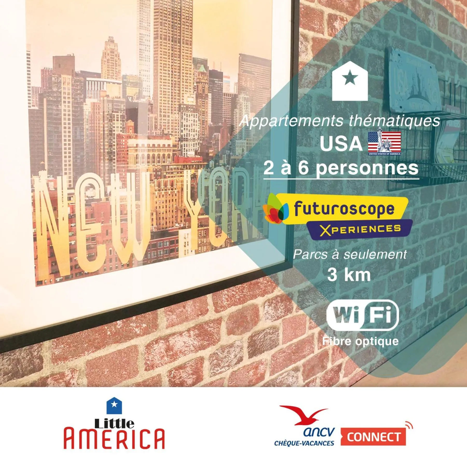 Property logo or sign in Little America - Appart Hôtel 3km Futuroscope