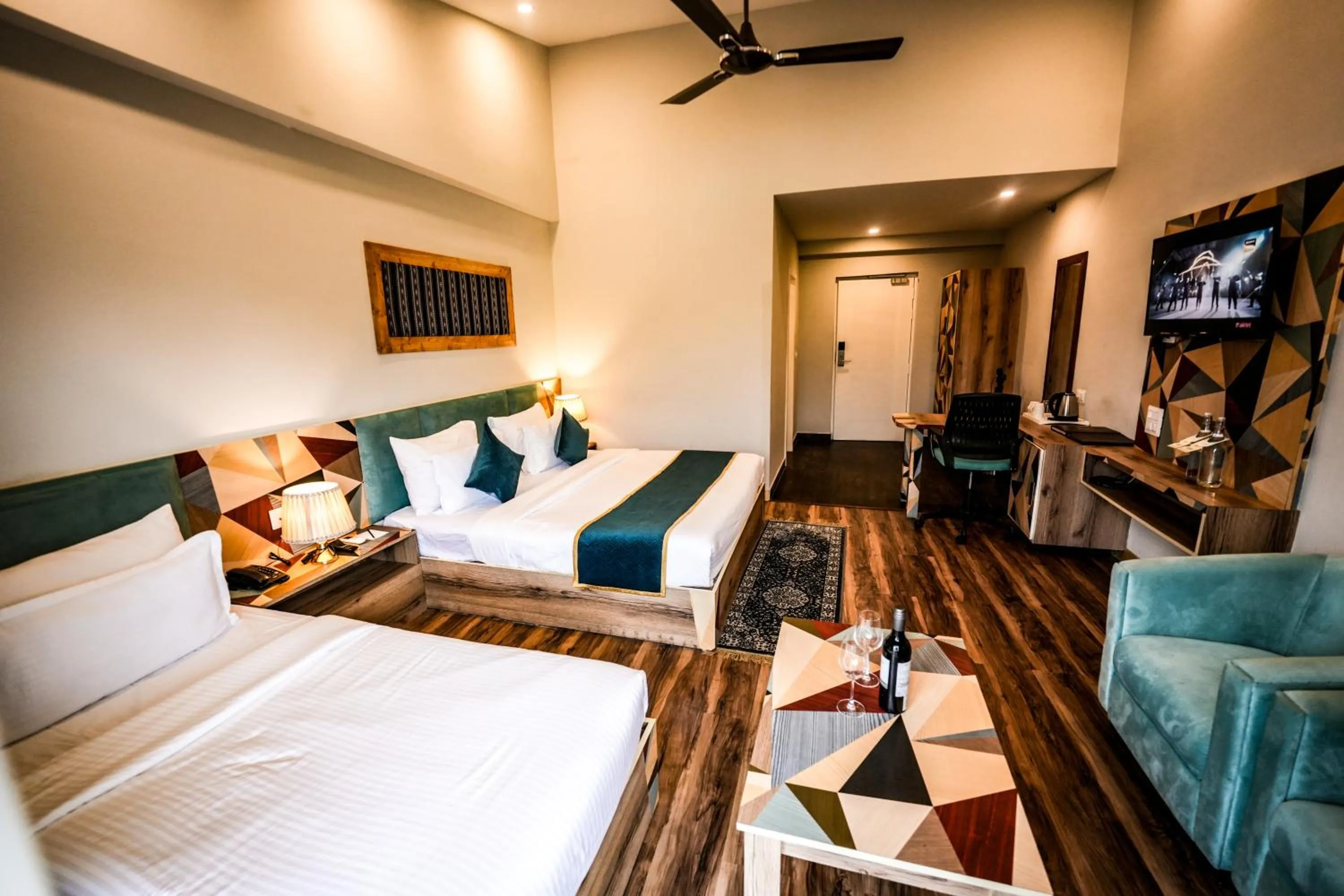 Communal lounge/ TV room, Bed in Hotel Square One by D'Polo Dharamshala