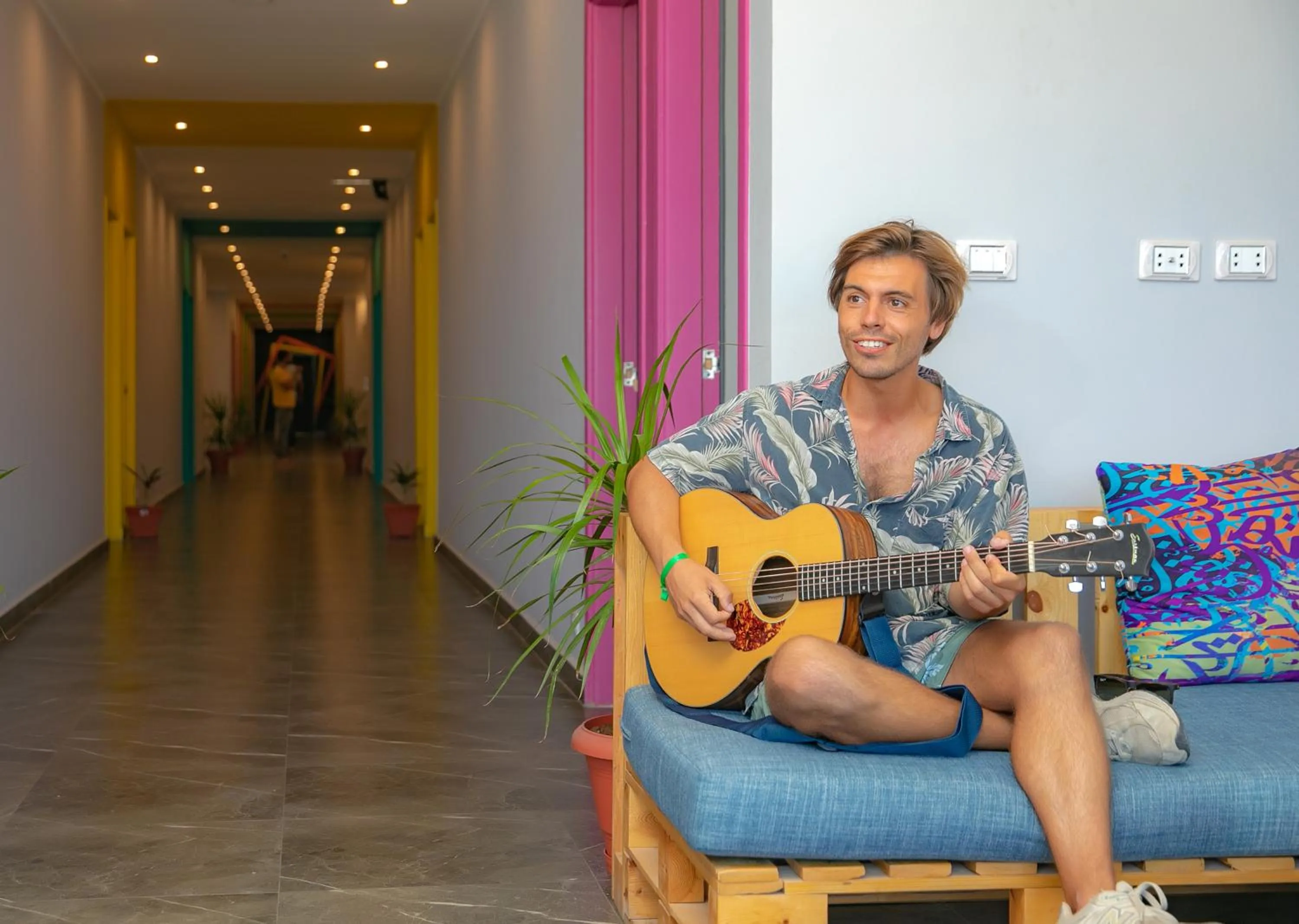 Communal lounge/ TV room in Bedcoin Hostel