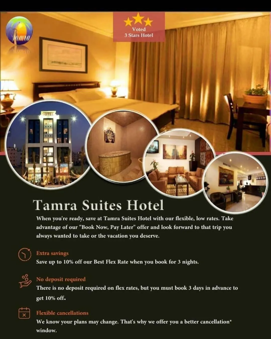 Facility for disabled guests, Bed in Tamrah Suites Hotel