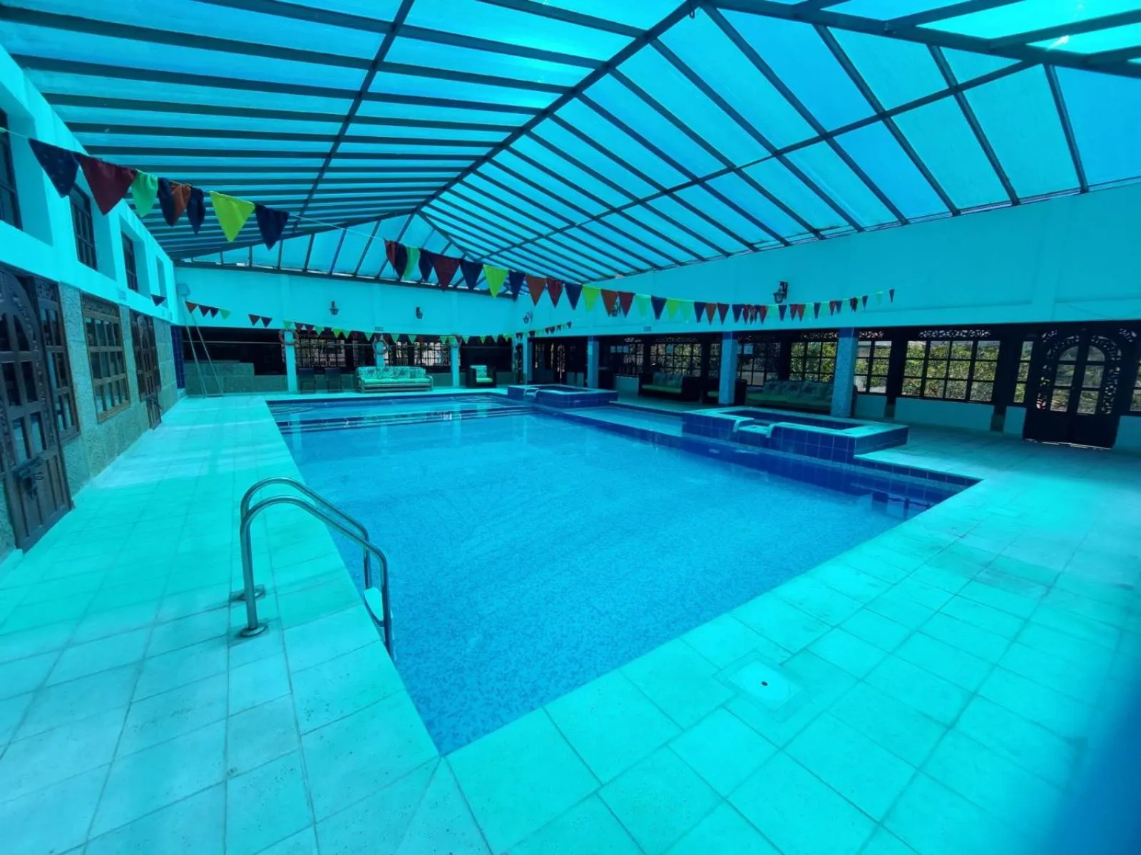 Pool view in Hotel Bosque de la Villa