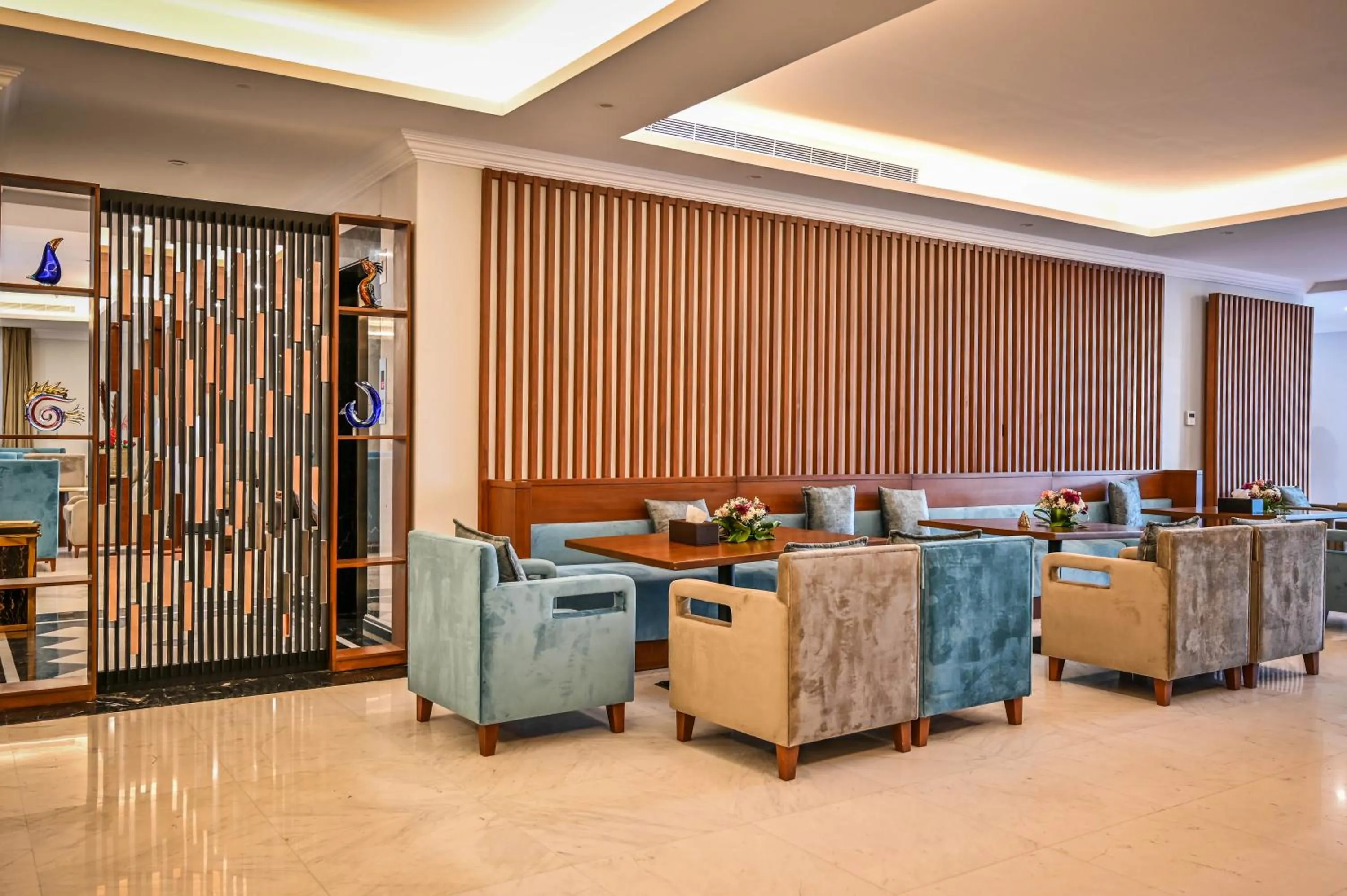 Seating area in Sas Blue Suites