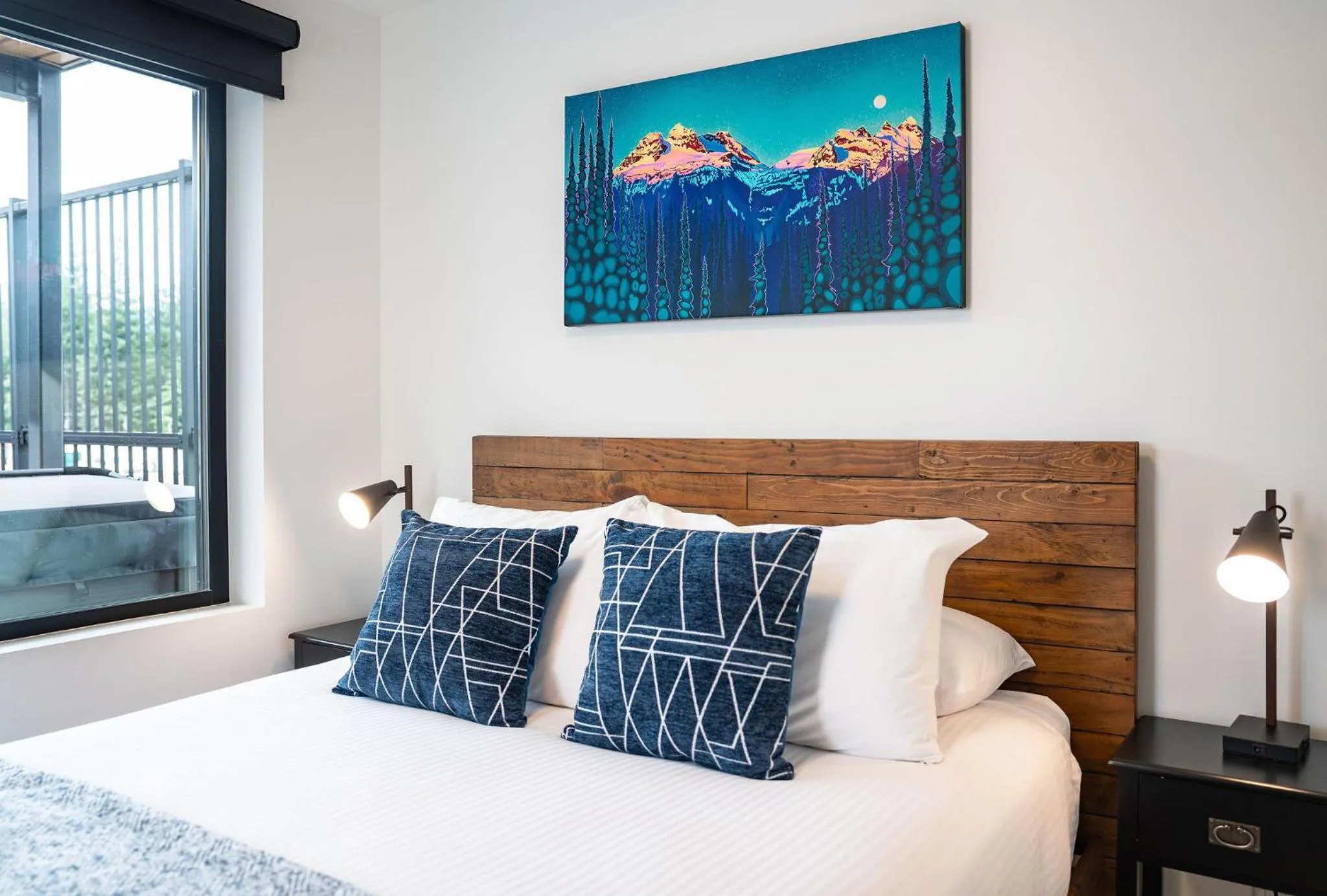 Bed in Switchback Suite by Revelstoke Vacations