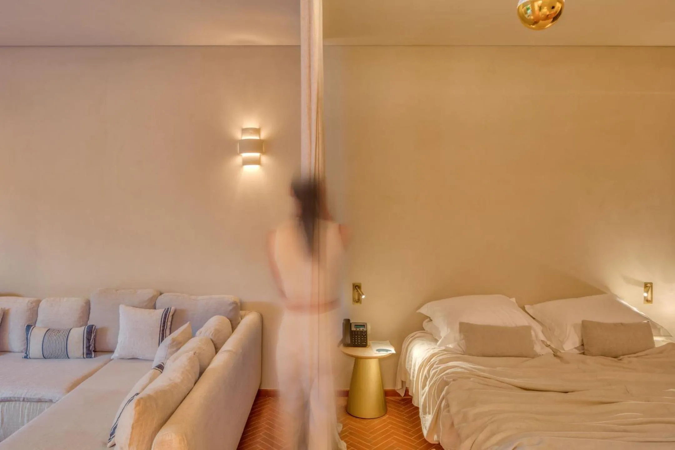 Bed in Ekies All Senses Resort, a Member of Design Hotels