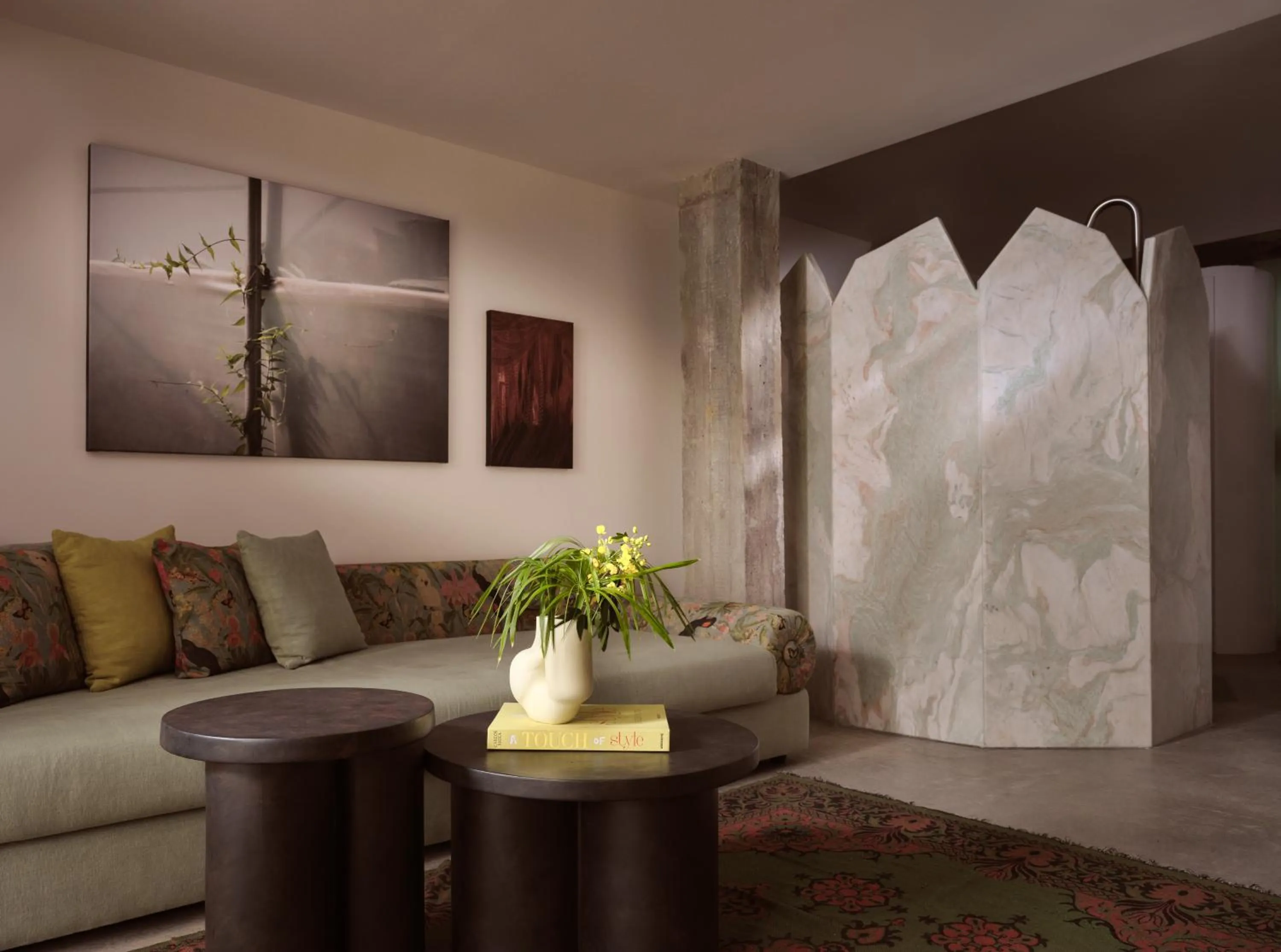 Living room in Ekies All Senses Resort, a Member of Design Hotels