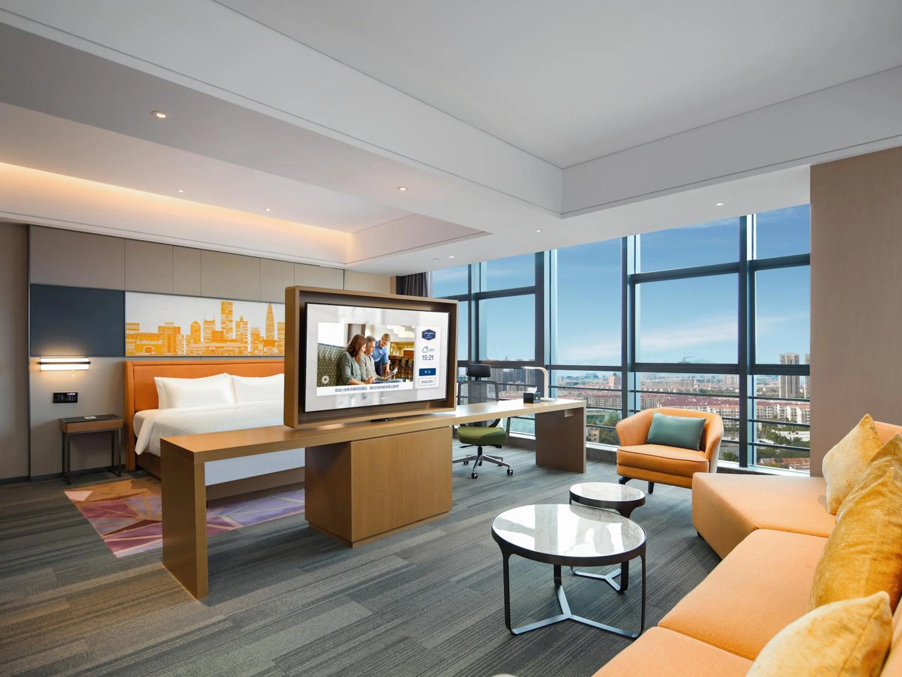 Living room in Hampton by Hilton Shenzhen Longhua Qinghu