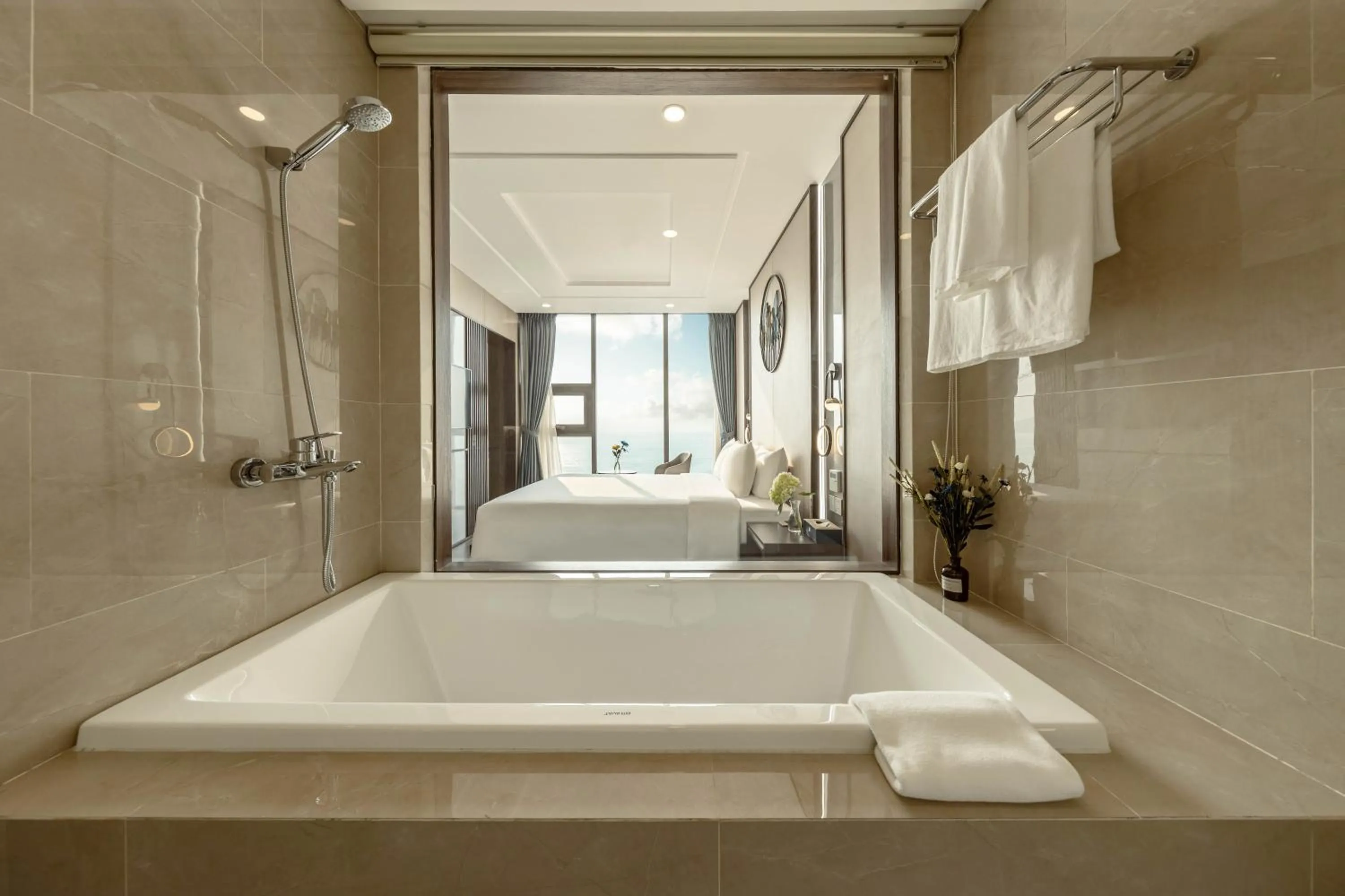 Bathroom in Mangata Beachfront Hotel - Rooftop Bar Sea View