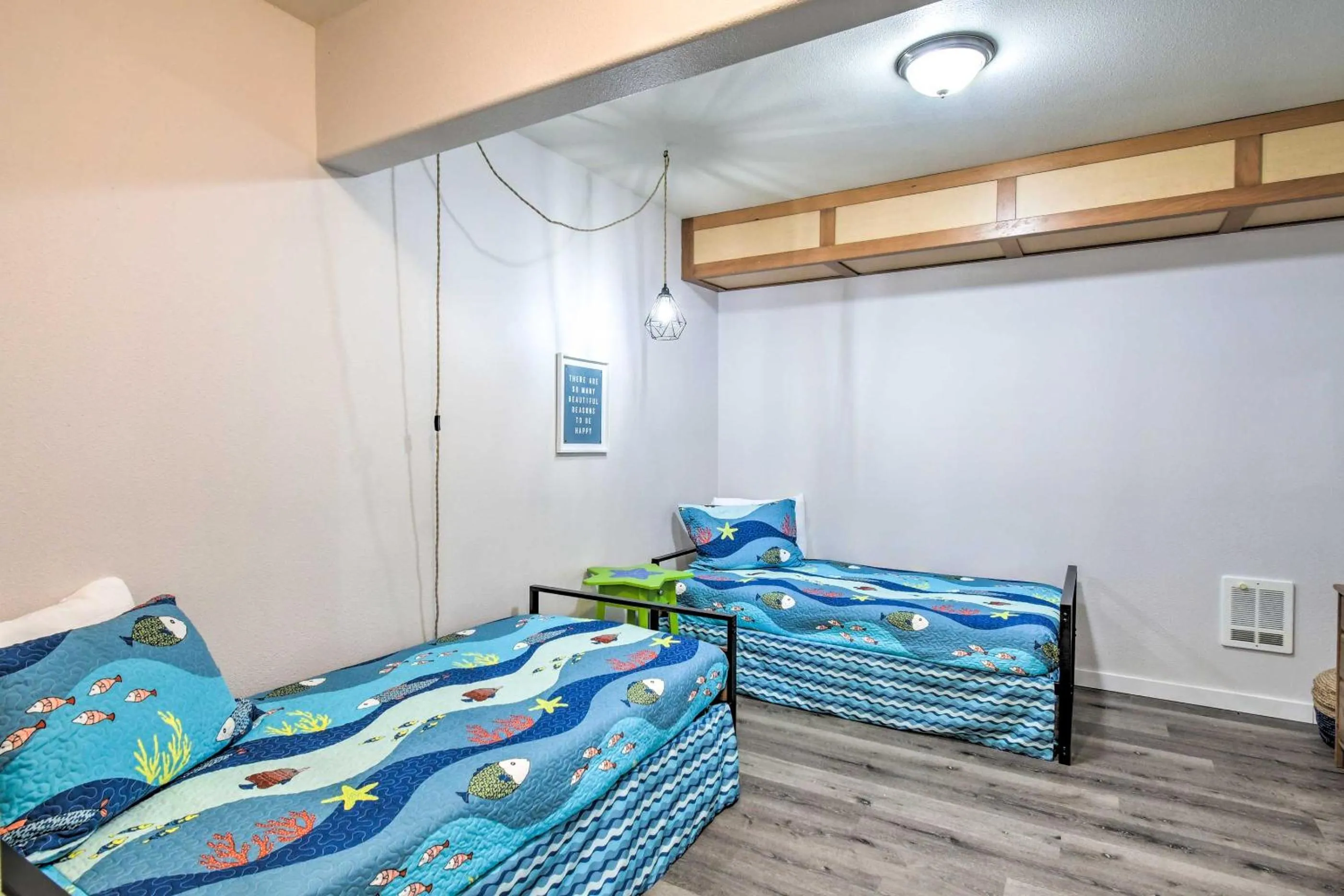 Bed in Waterfront Vacation Rental in Ocean Shores