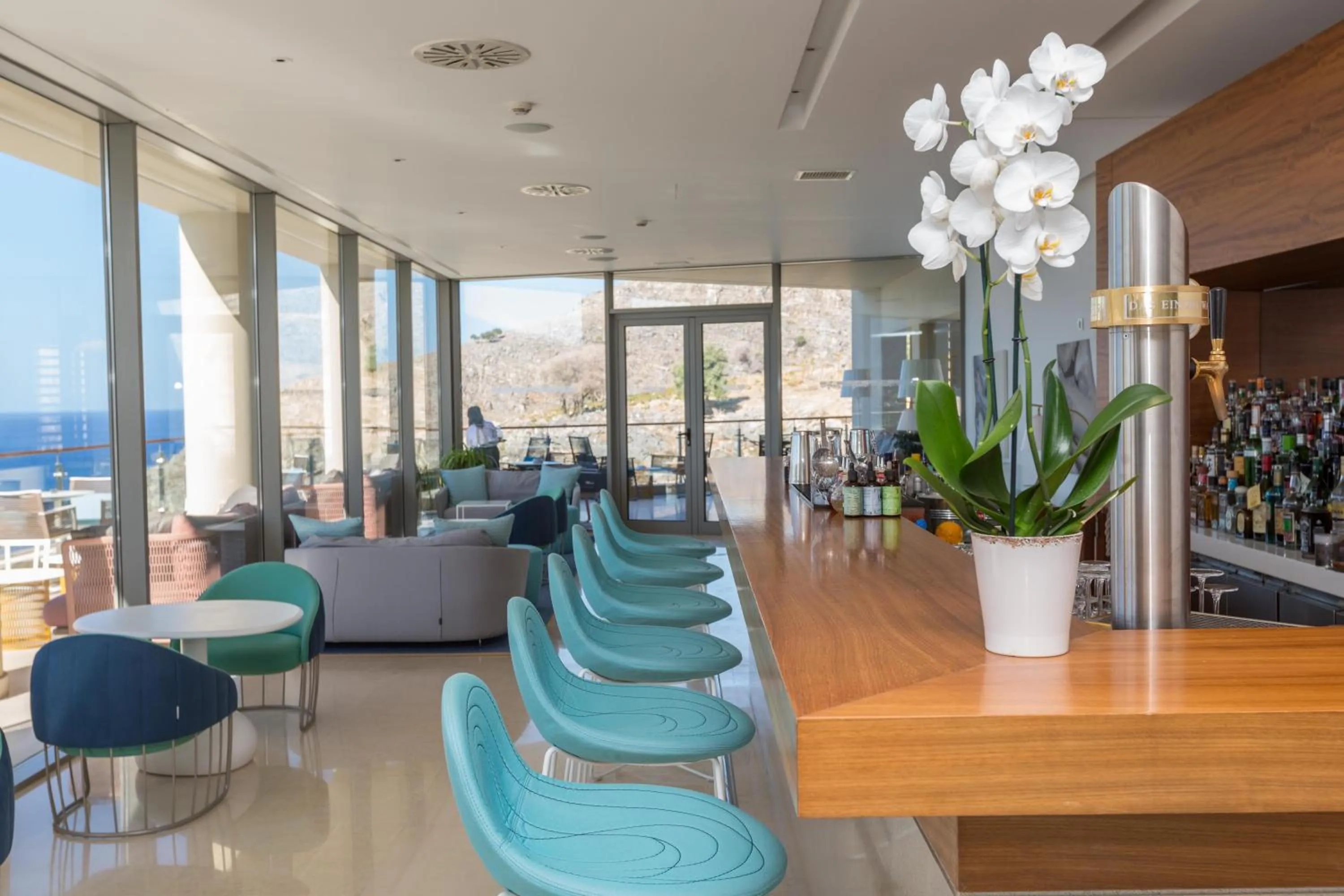 Lounge or bar in Lindos Blu Luxury Hotel-Adults only