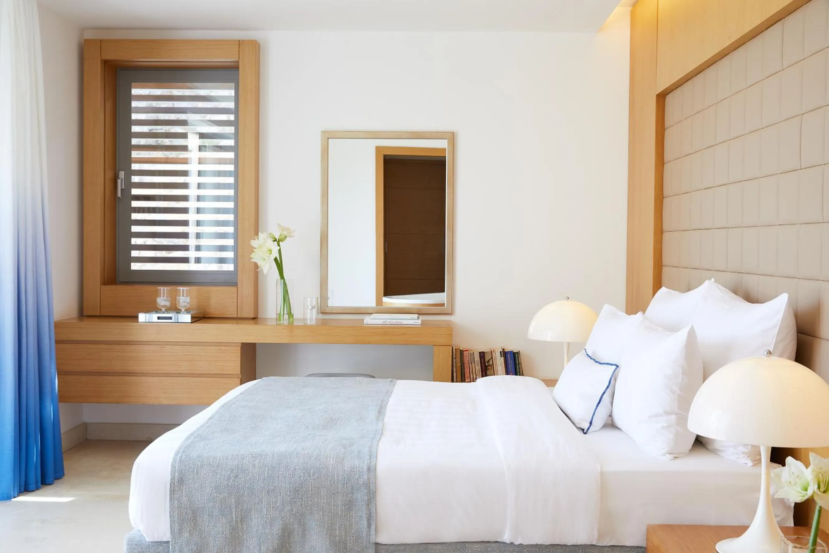 Bed in Lindos Blu Luxury Hotel-Adults only