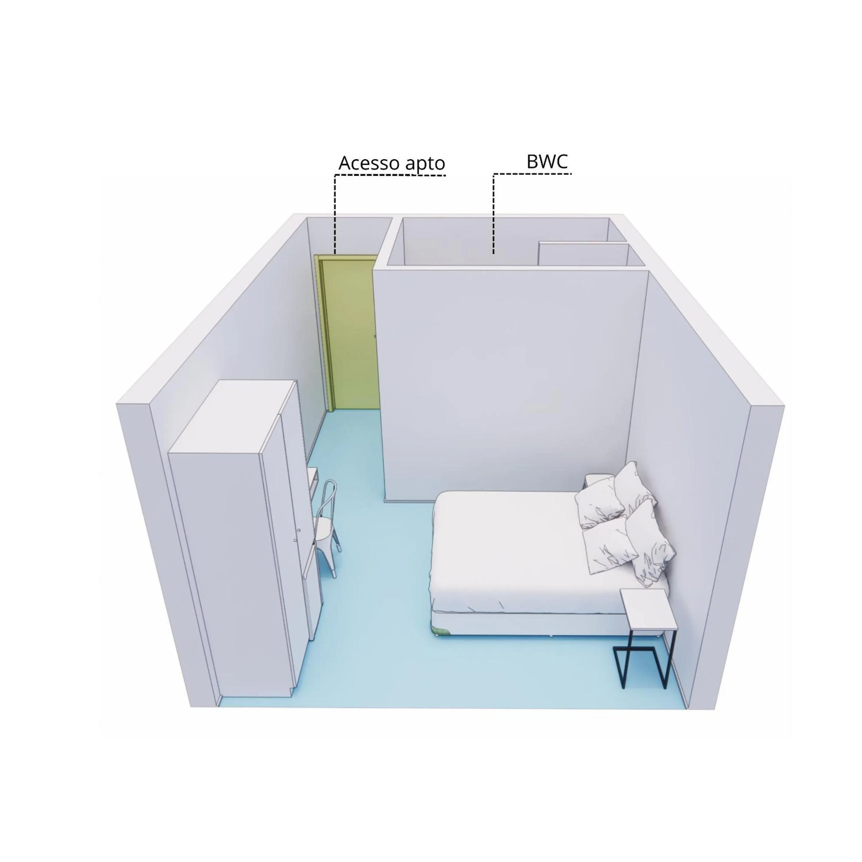 Floor plan, Bed in Bewiki