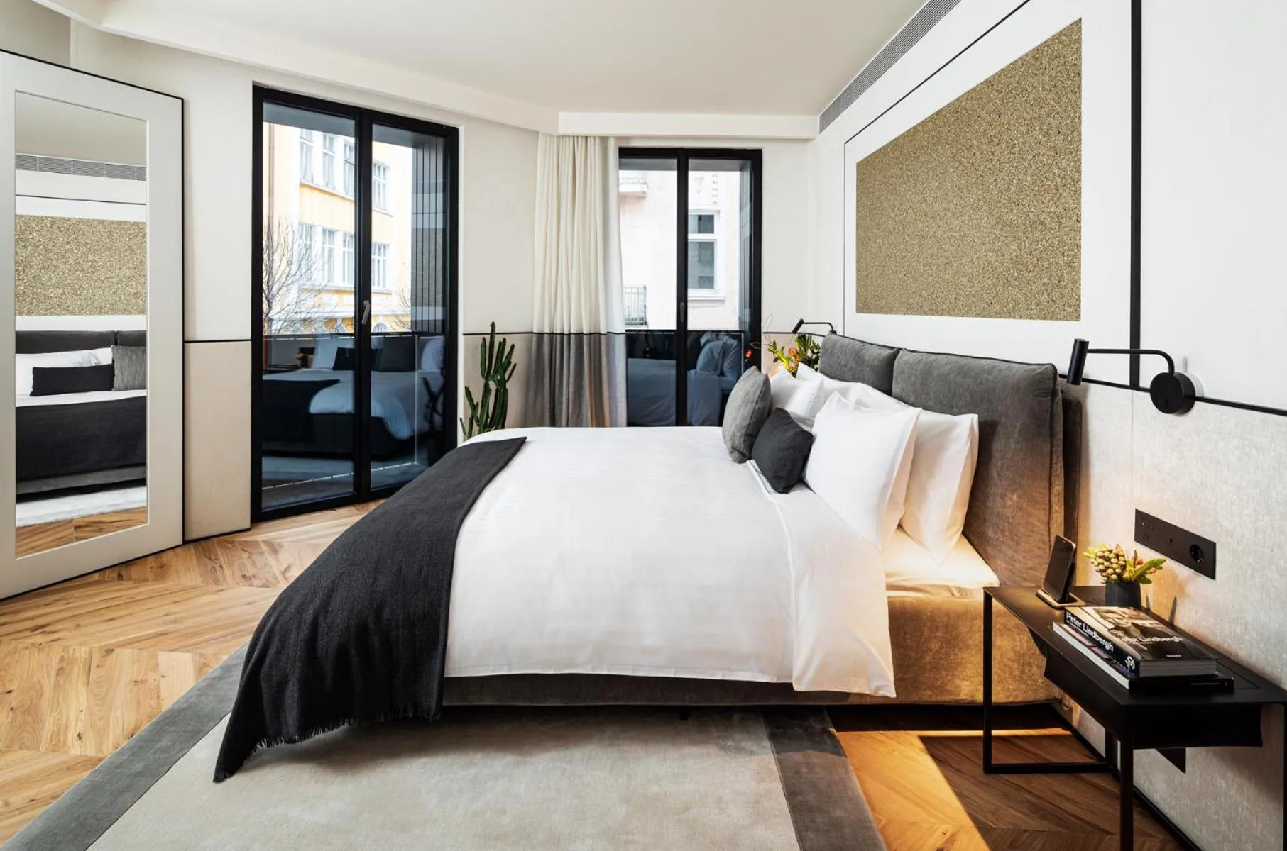 Bed in Juno Hotel Sofia, a Member of Design Hotels