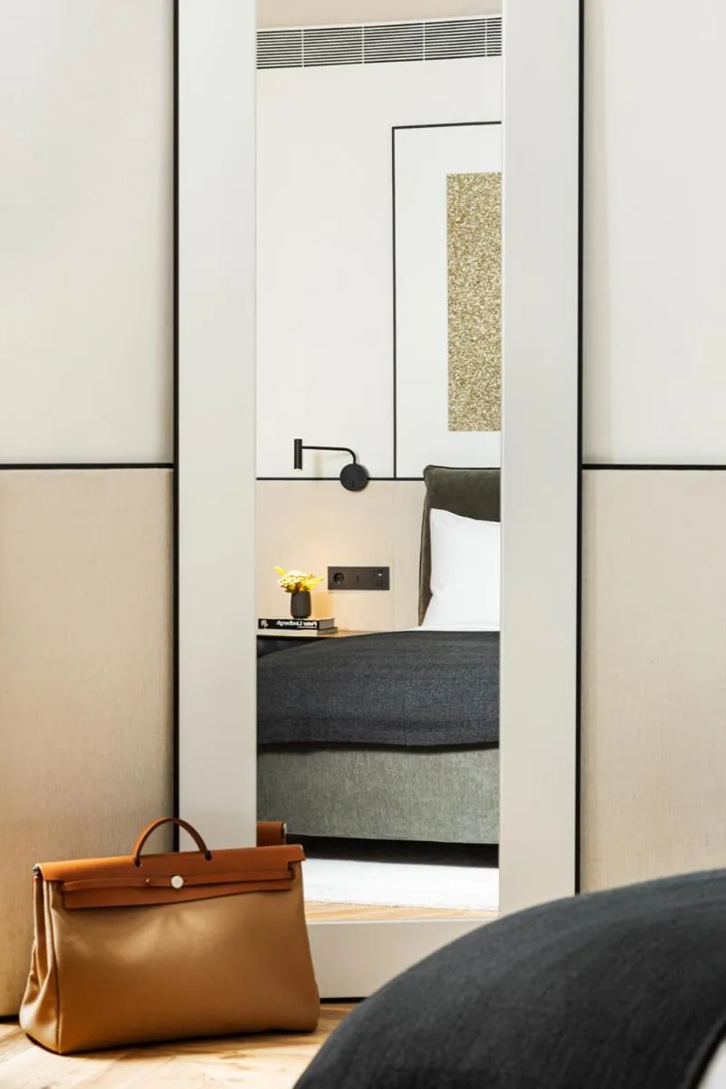 Bed in Juno Hotel Sofia, a Member of Design Hotels