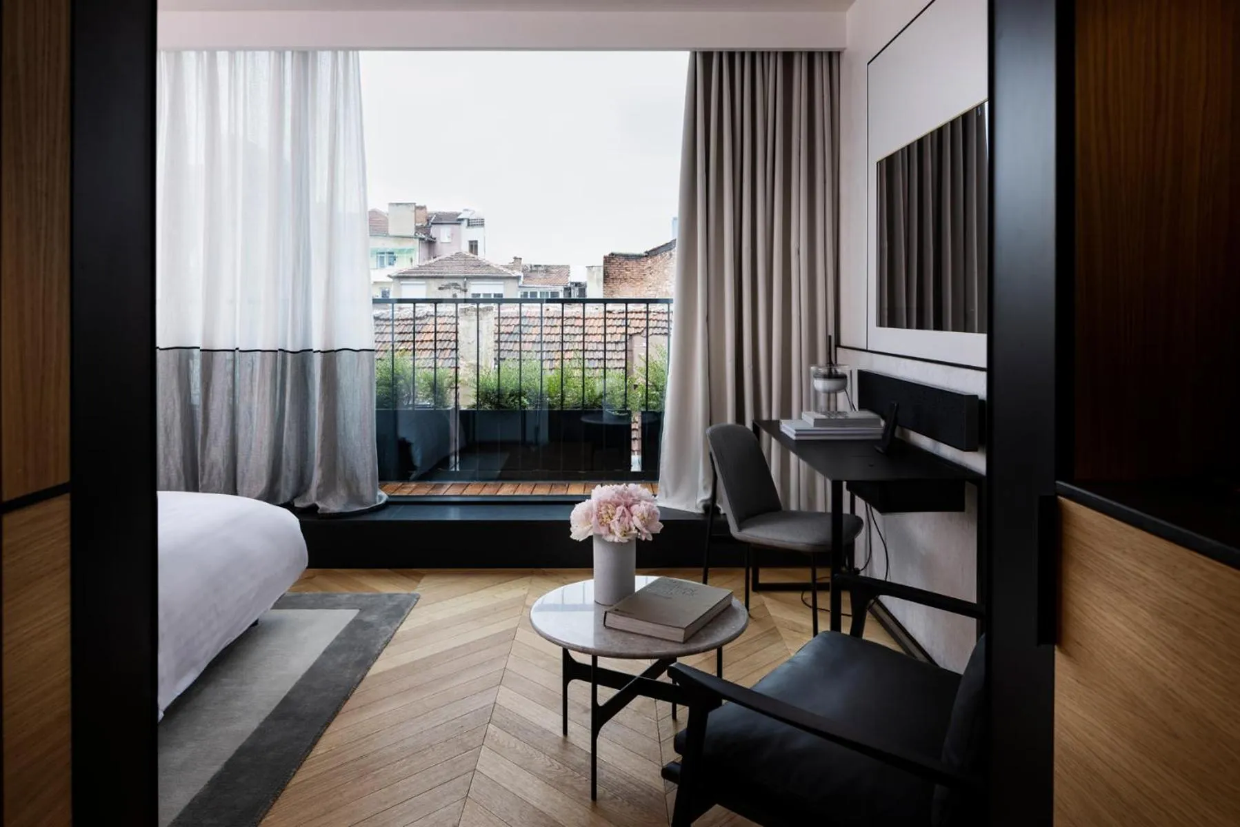 TV and multimedia, Bed in Juno Hotel Sofia, a Member of Design Hotels