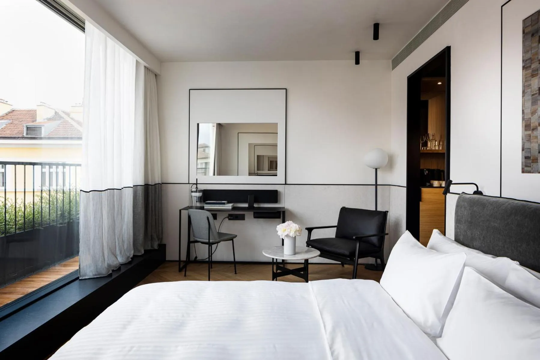 TV and multimedia, Bed in Juno Hotel Sofia, a Member of Design Hotels