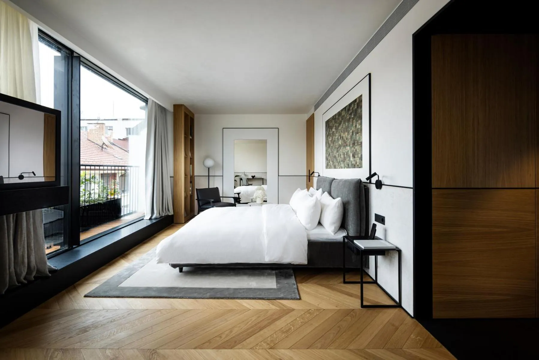 Bed in Juno Hotel Sofia, a Member of Design Hotels
