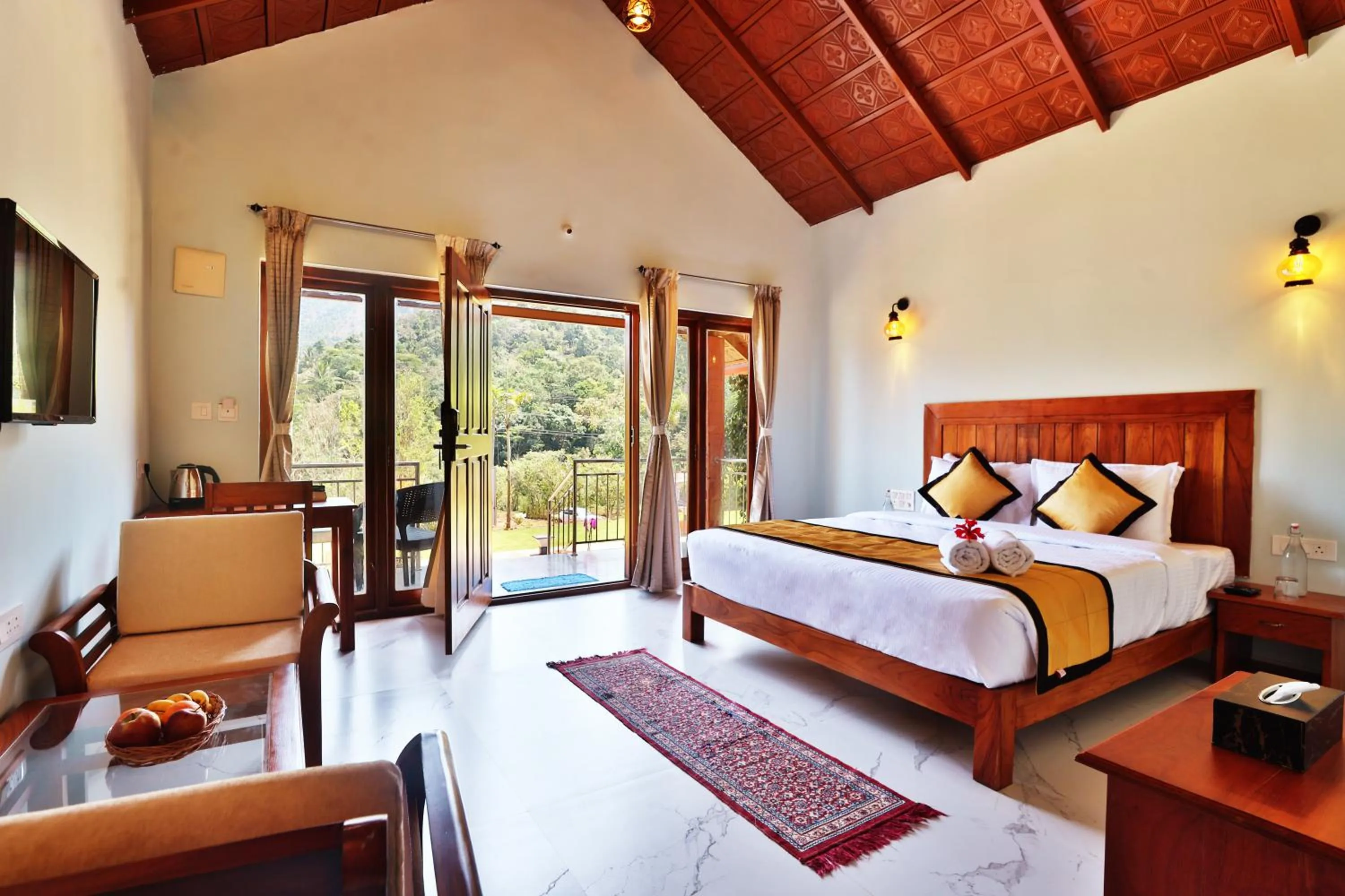 Bedroom, Bed in Hill Crest Resort - Coorg