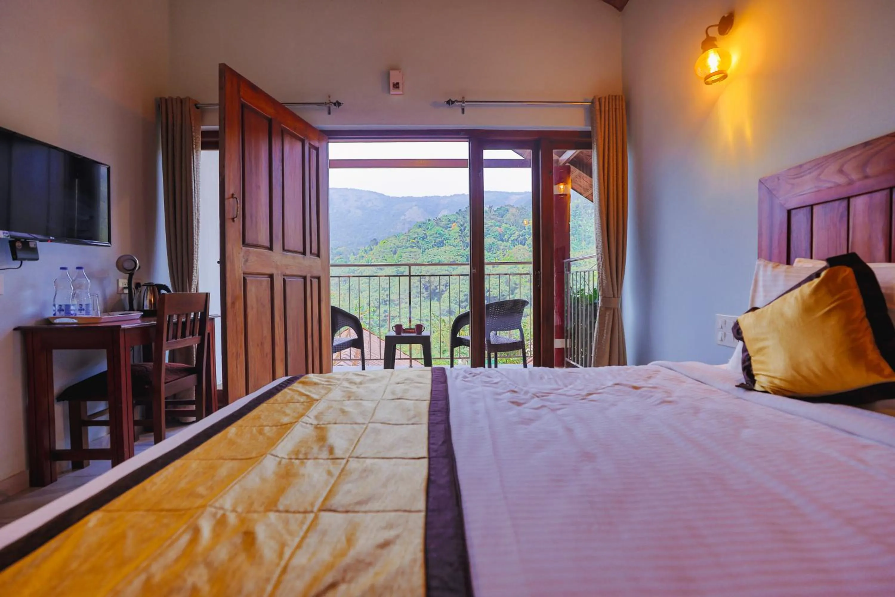 View (from property/room), Bed in Hill Crest Resort - Coorg