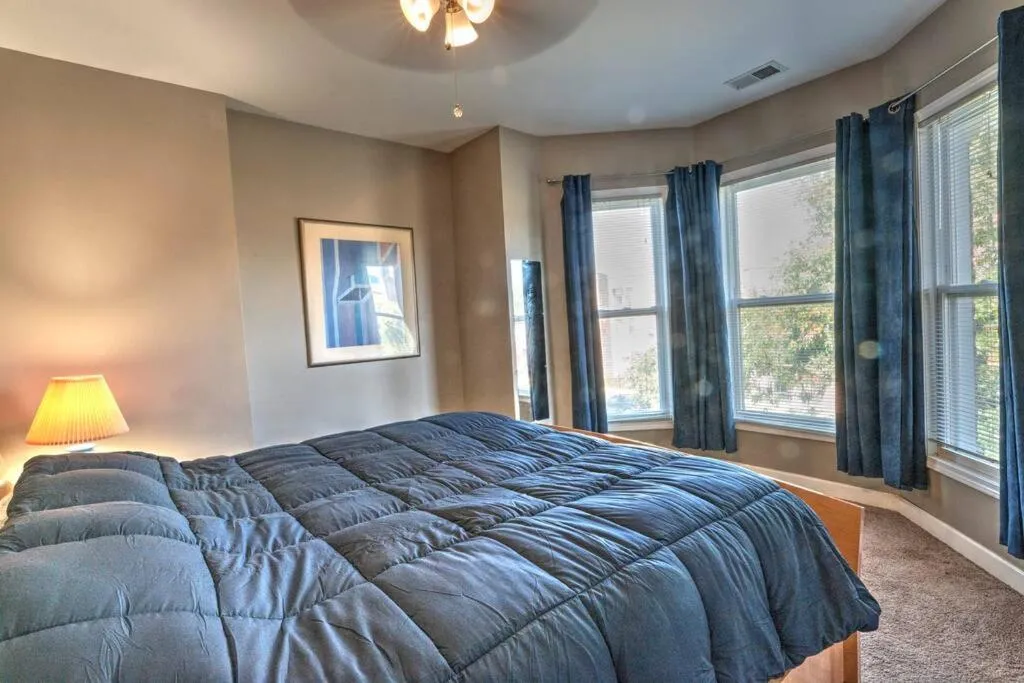 Bedroom, Bed in Spacious Row Home next Transit near Downtown w Parking