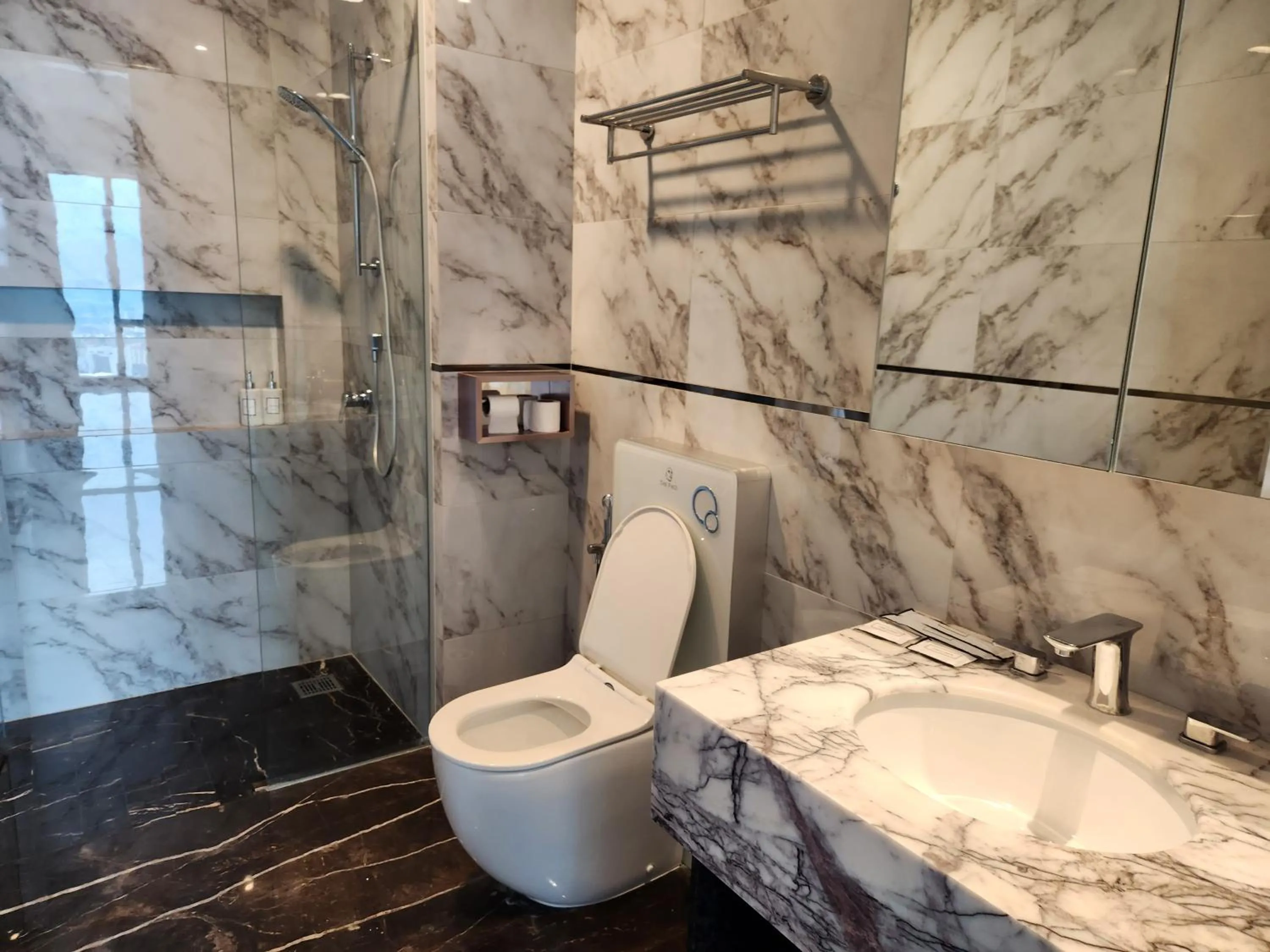 Shower in The Platinum 2 Premium Suite by Reluxe