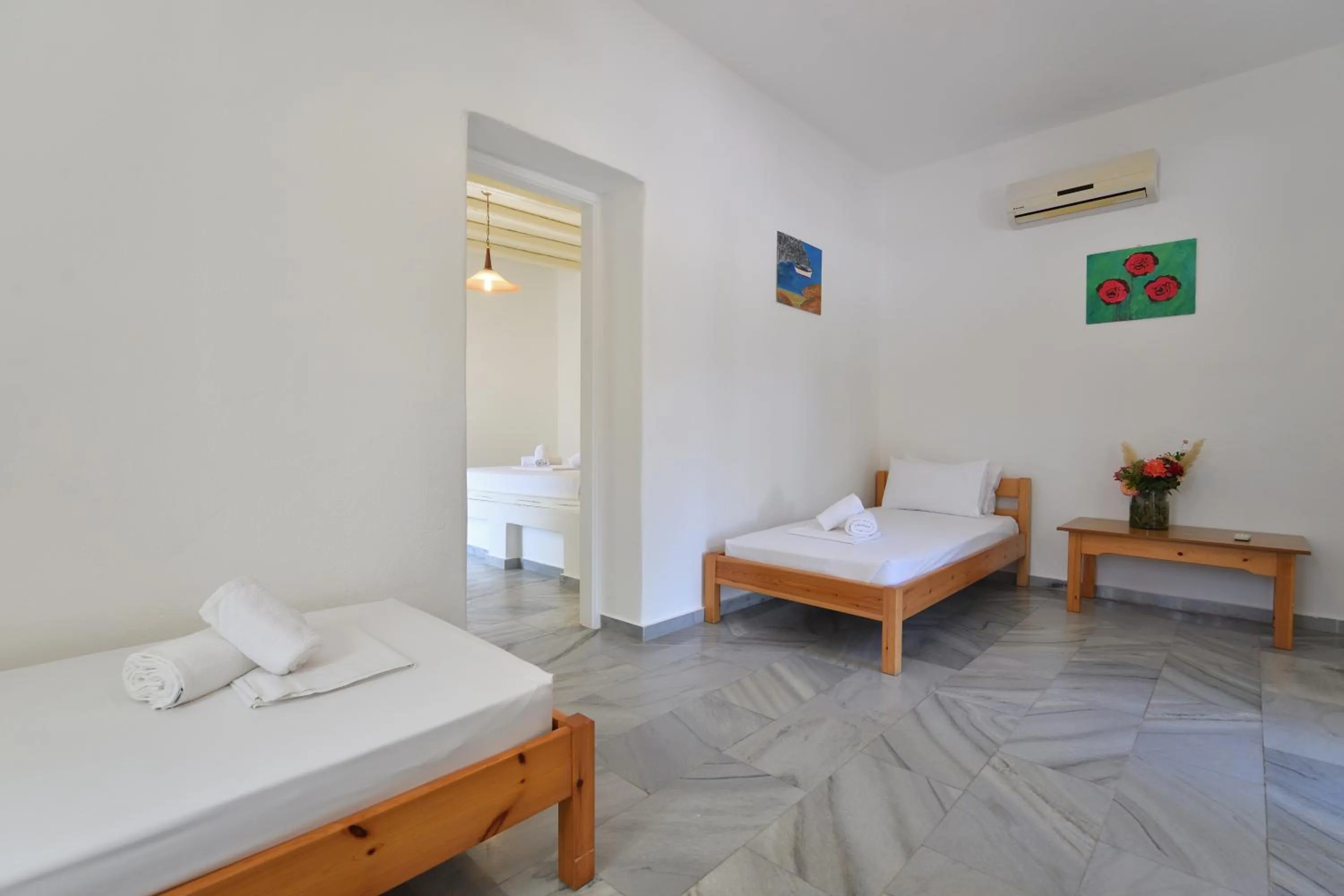 Bedroom, Bed in Surfing Beach Village Paros