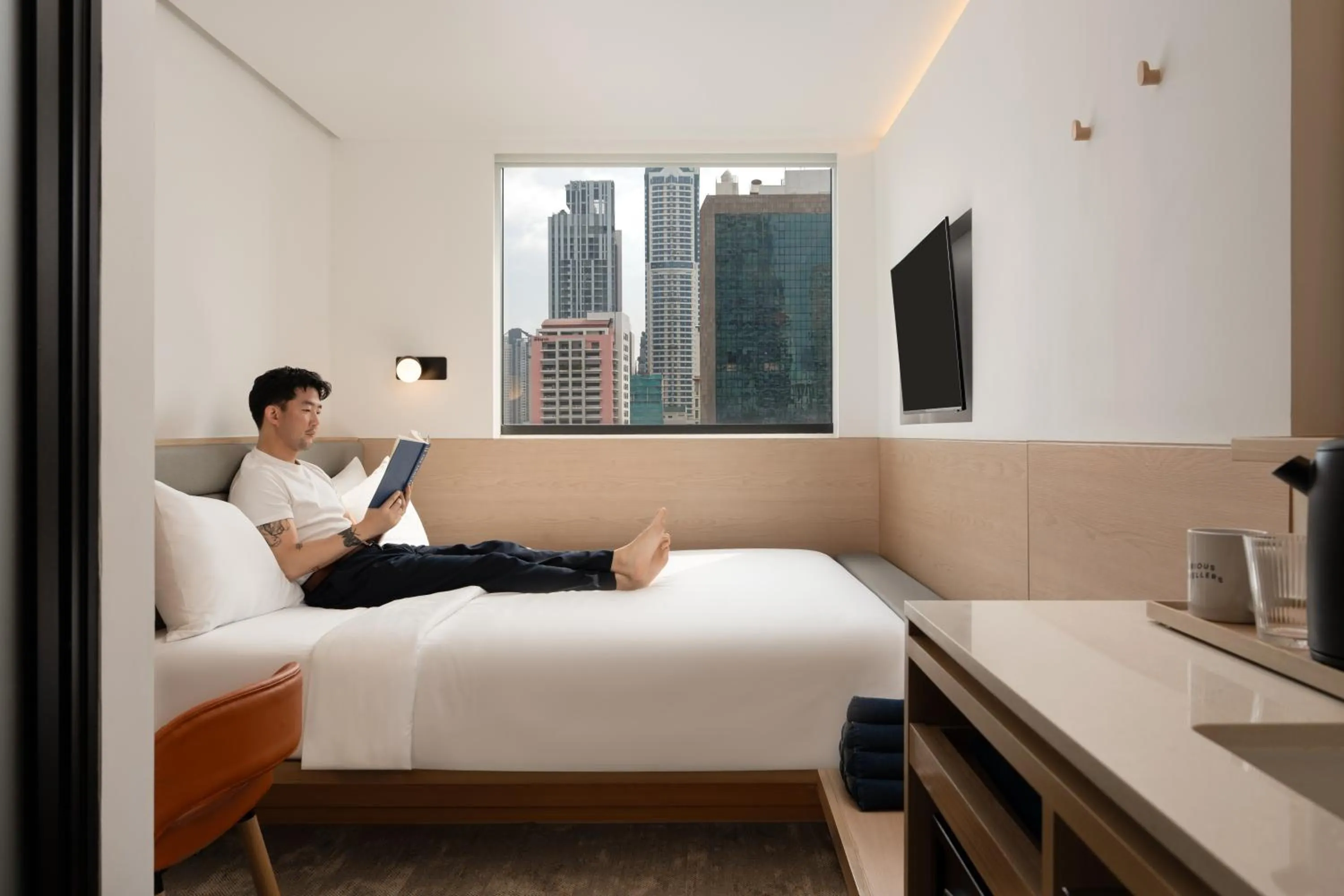 View (from property/room), Bed in ASAI Bangkok Sathorn