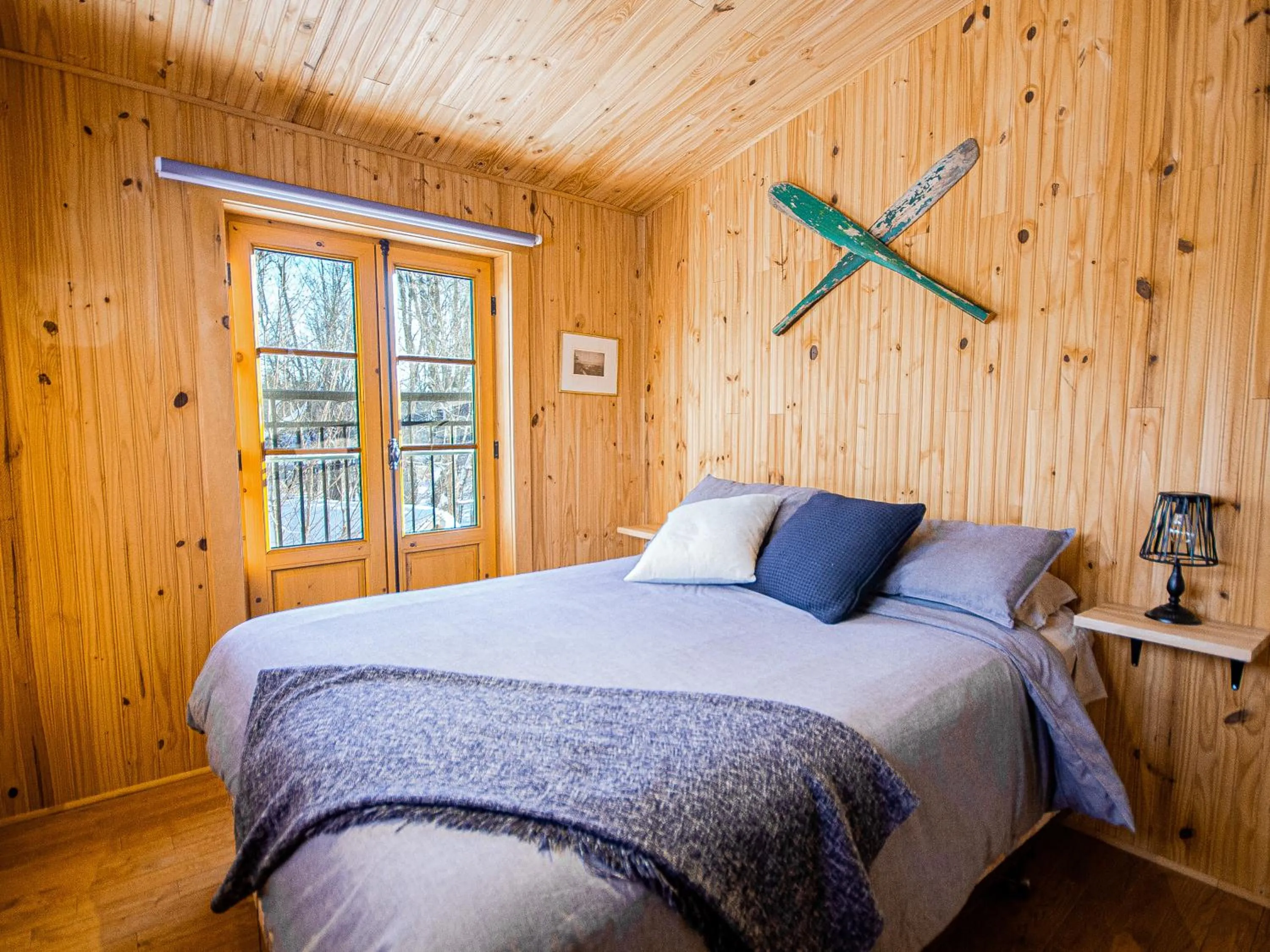 Bedroom, Bed in Riverside Cabin, Fishing, and Relaxation