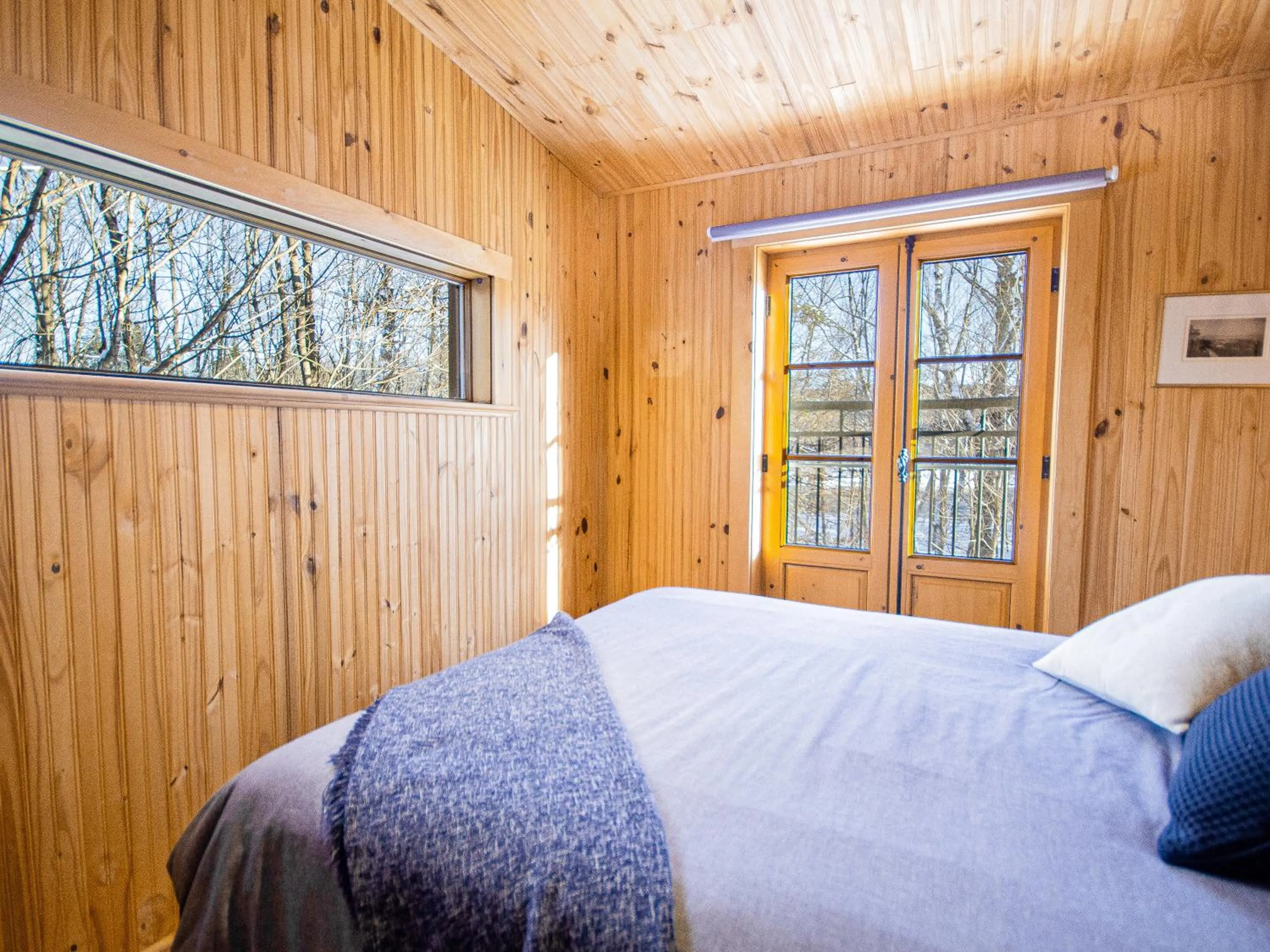 Bedroom, Bed in Riverside Cabin, Fishing, and Relaxation