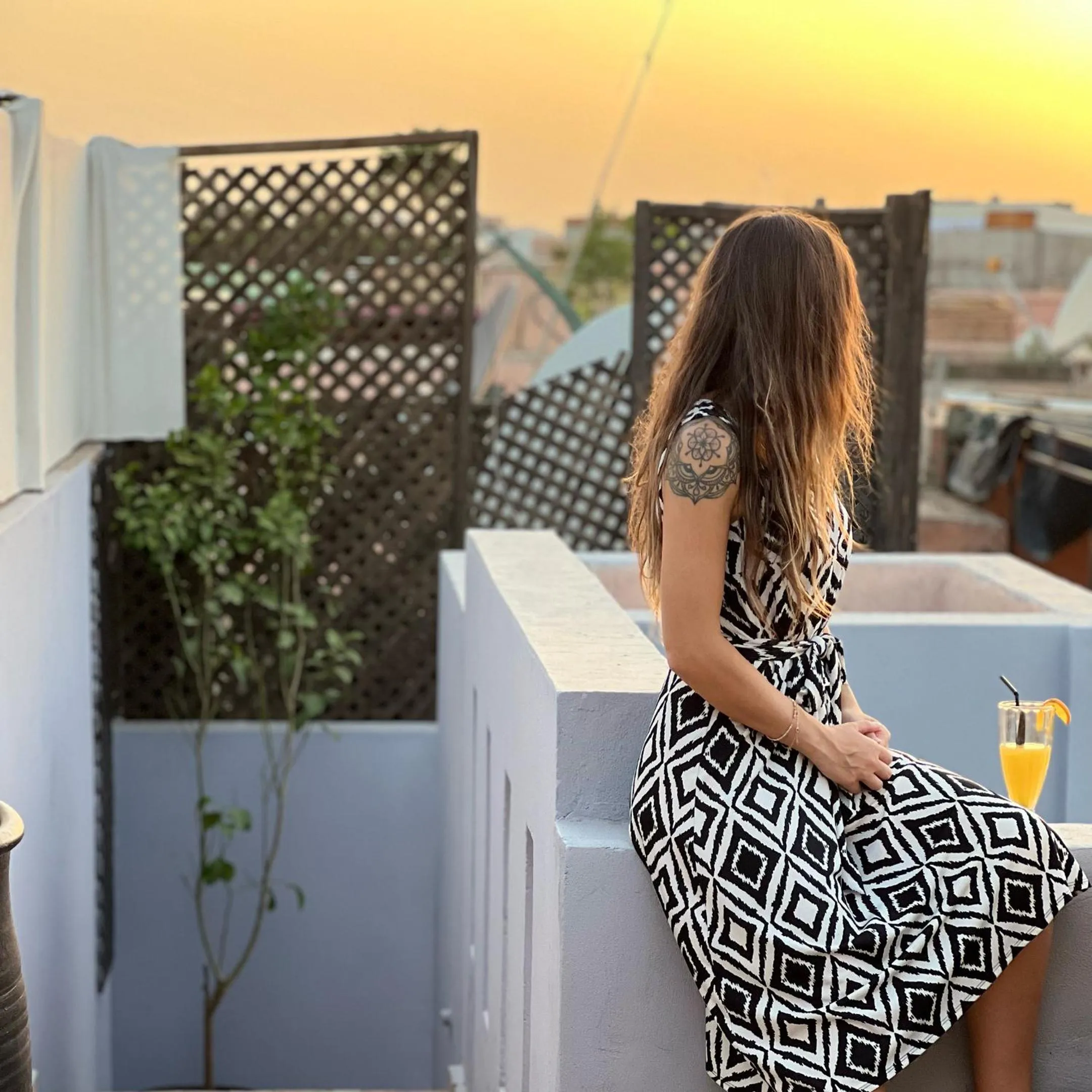 Sunset in Riad Pourpre Medina