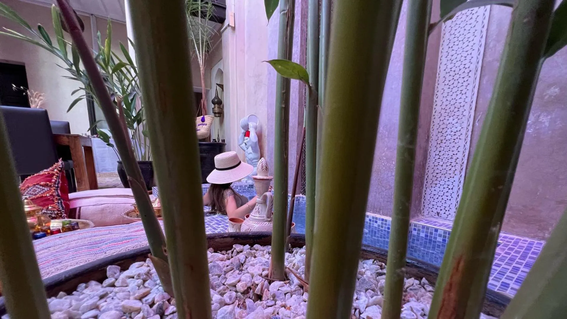 People, Bed in Riad Pourpre Medina