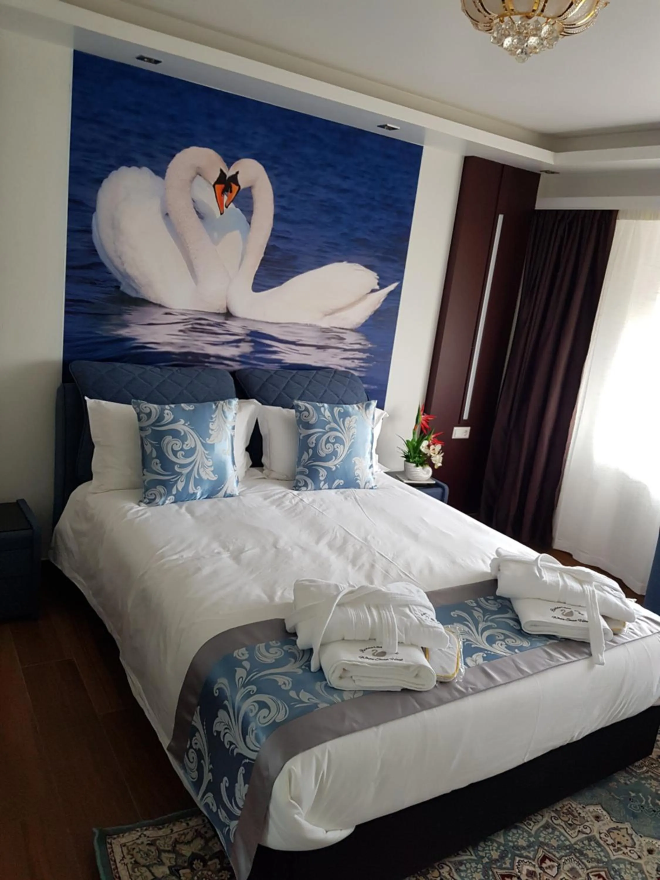 Bed in hotel whiteswan