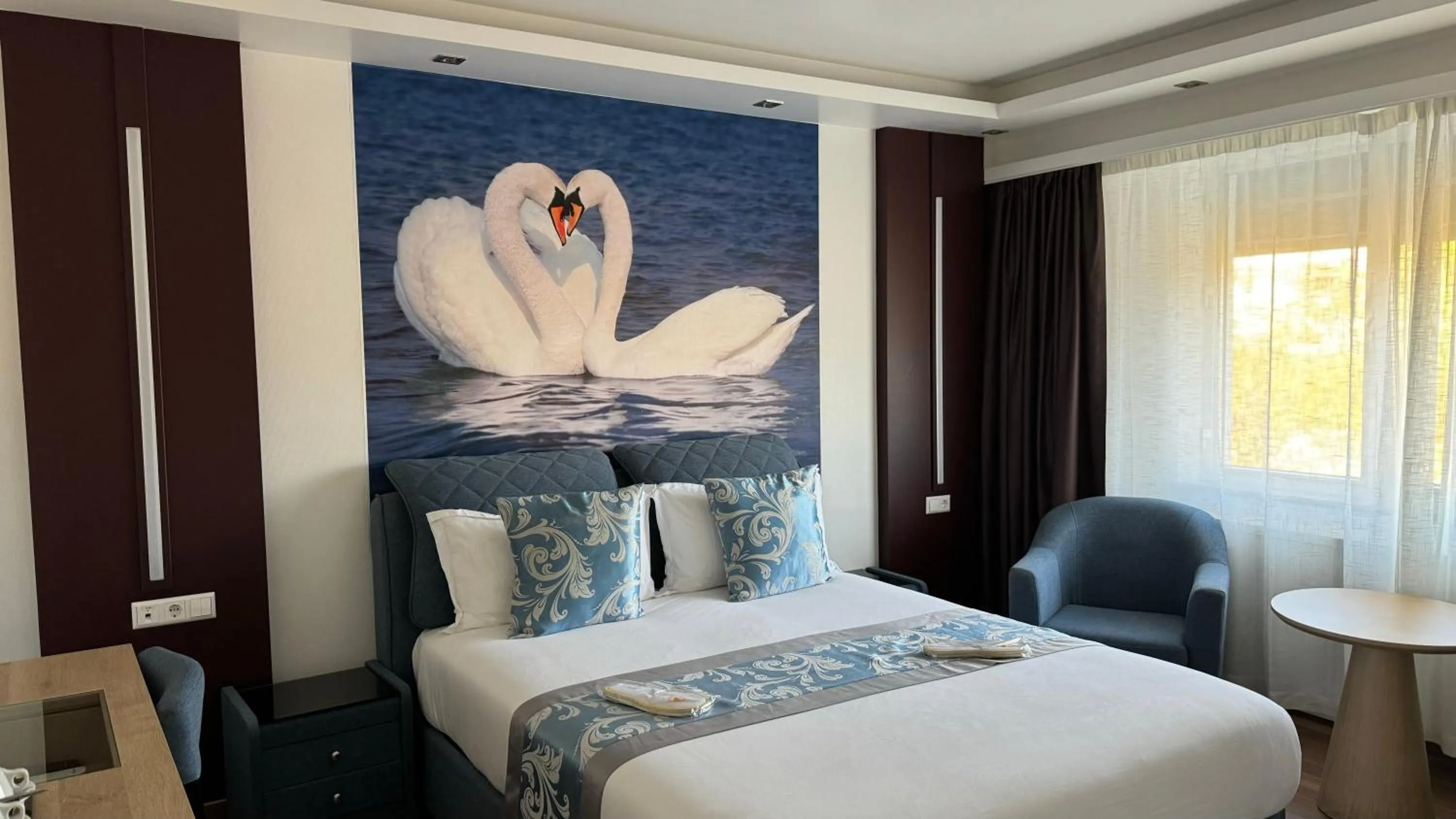 Bed in hotel whiteswan