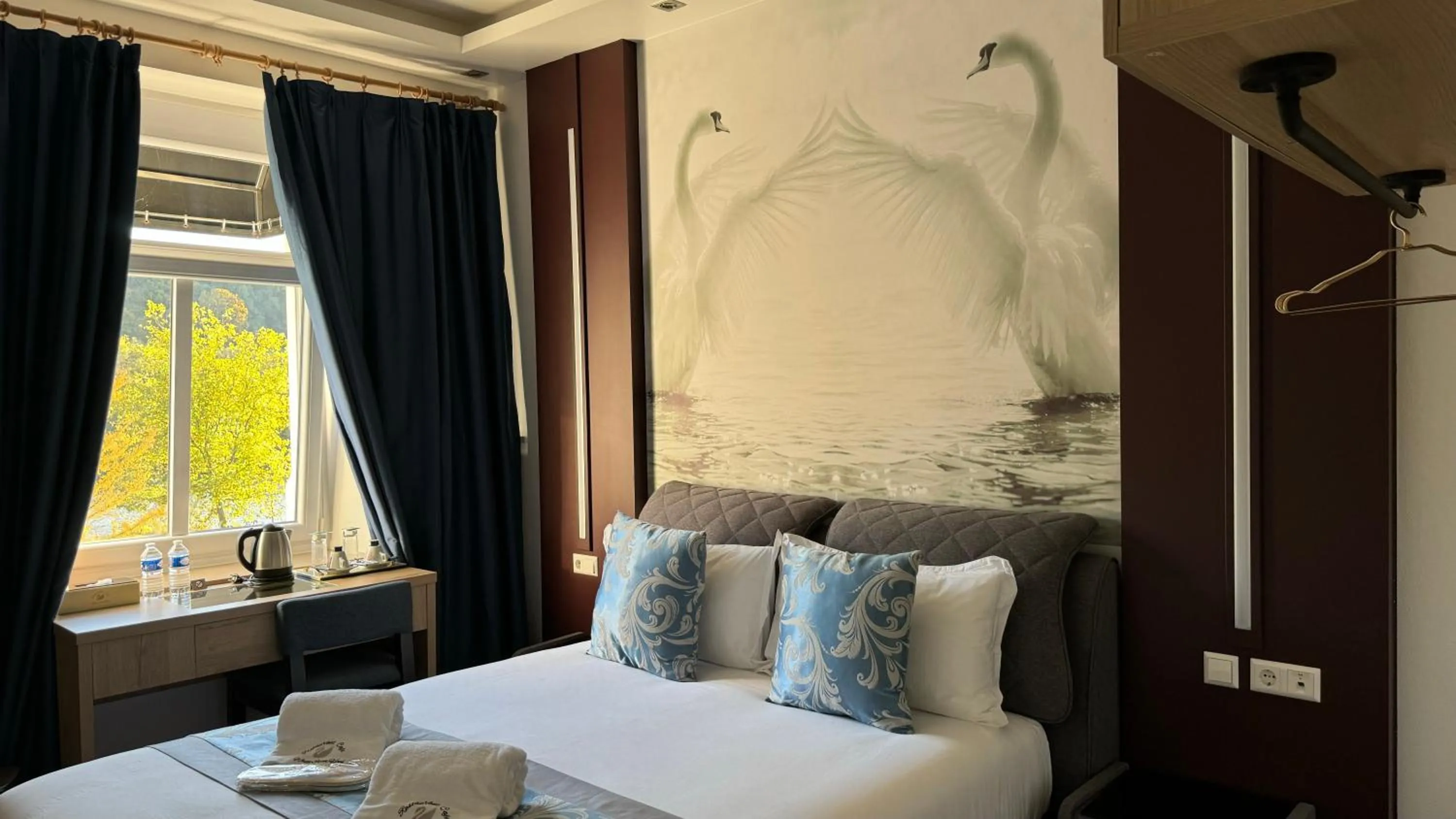 Bed in hotel whiteswan