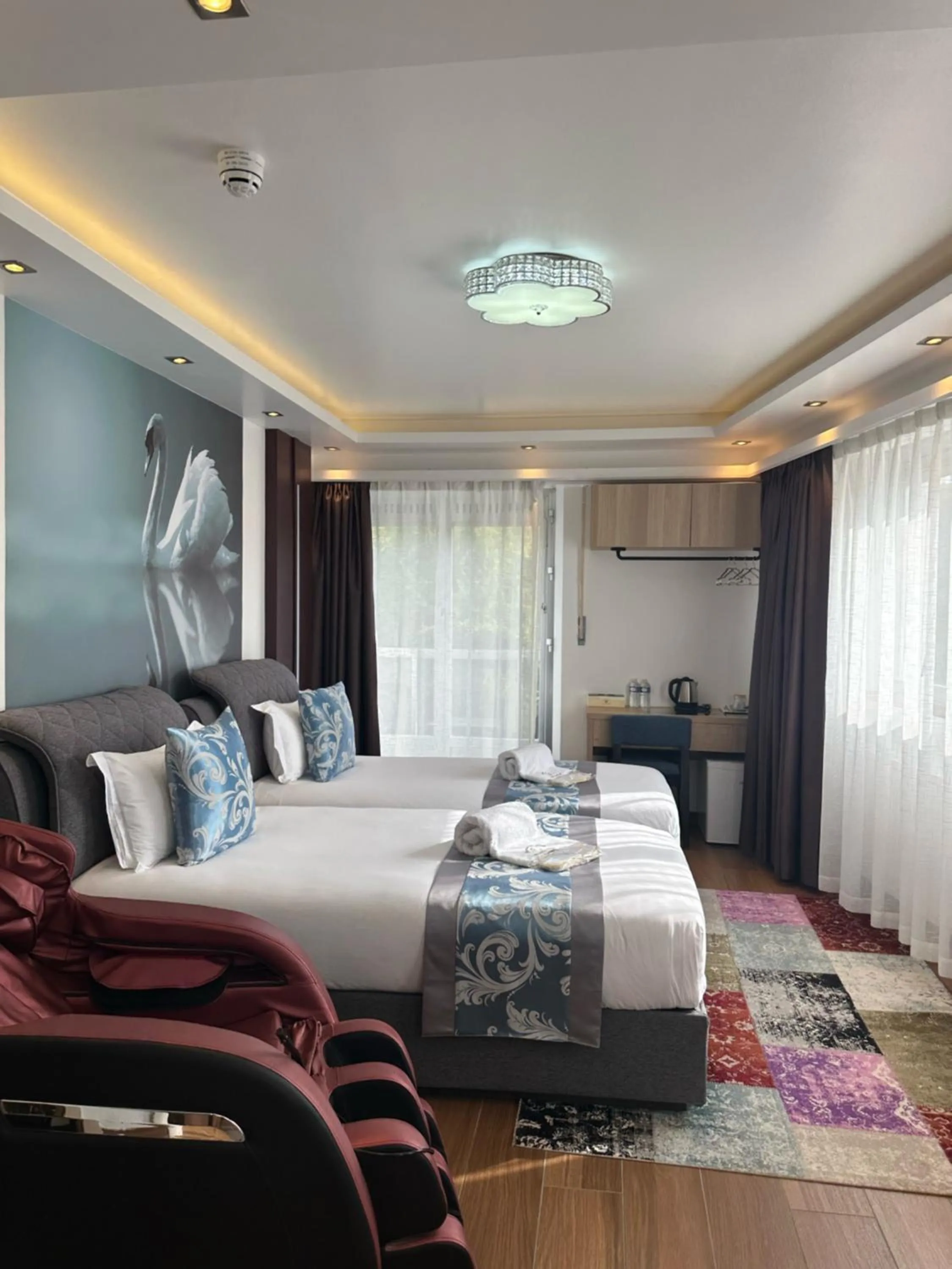 Bed in hotel whiteswan