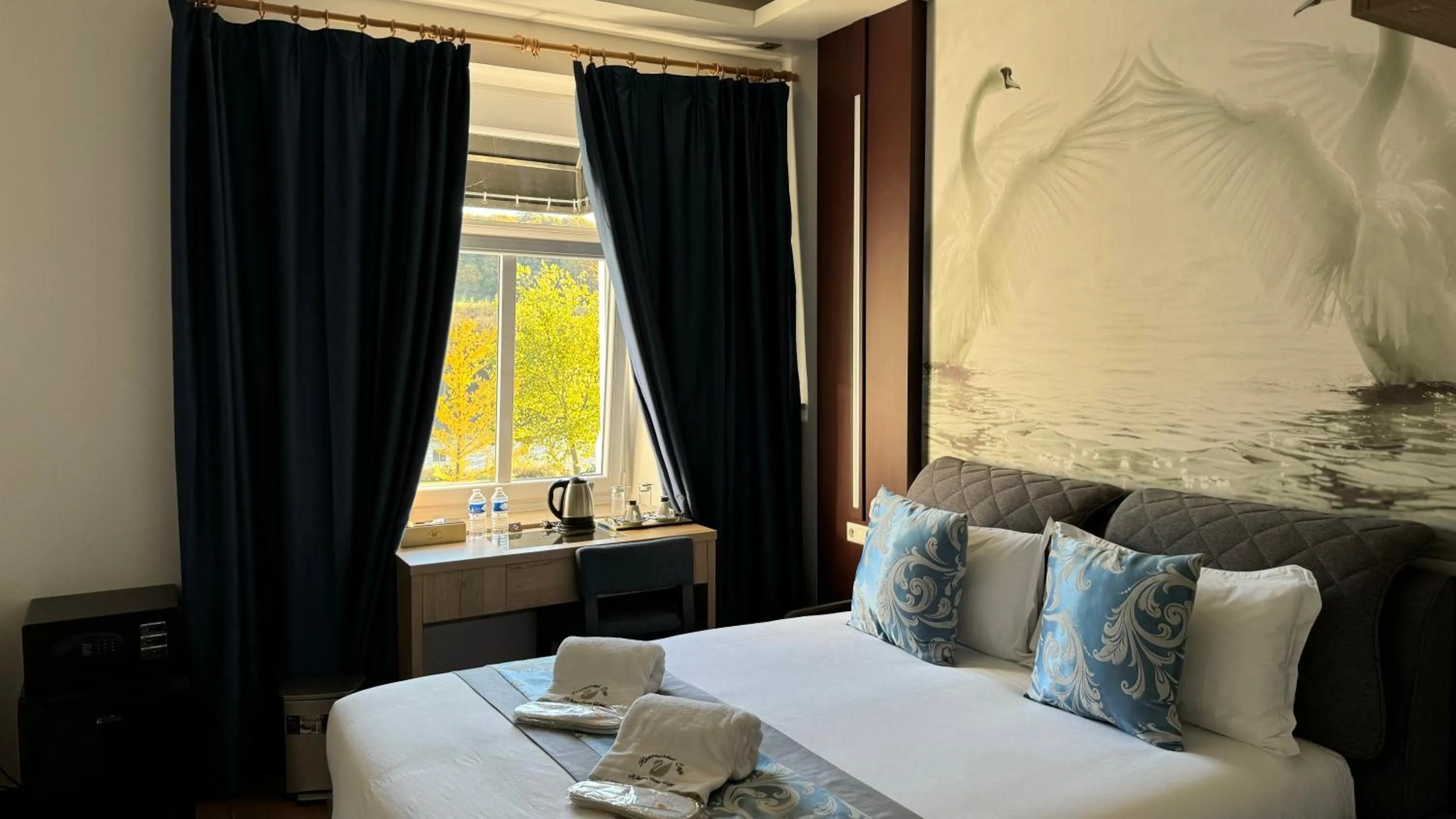 Bed in hotel whiteswan