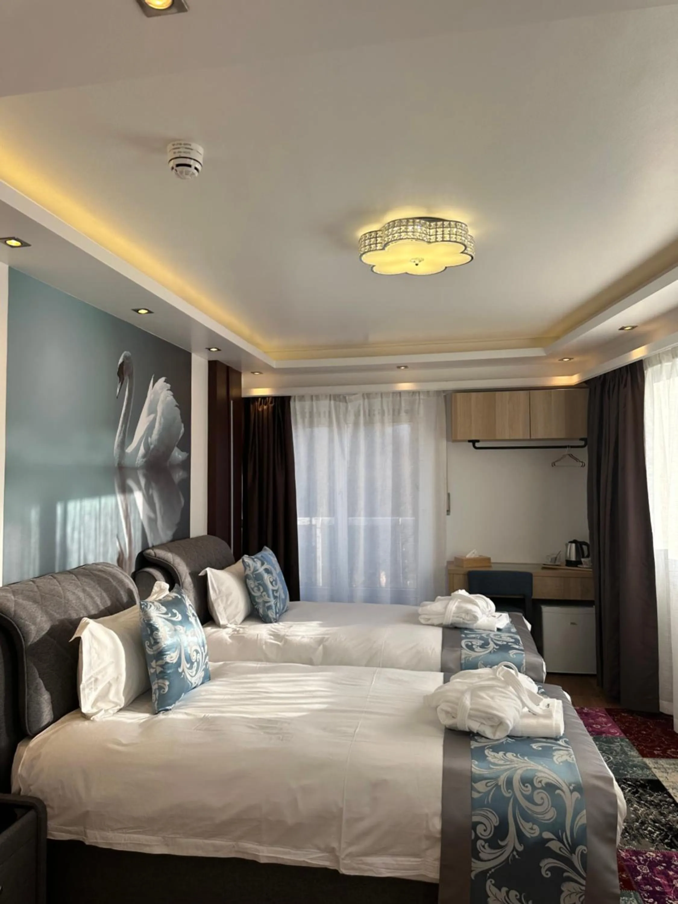 Bed in hotel whiteswan