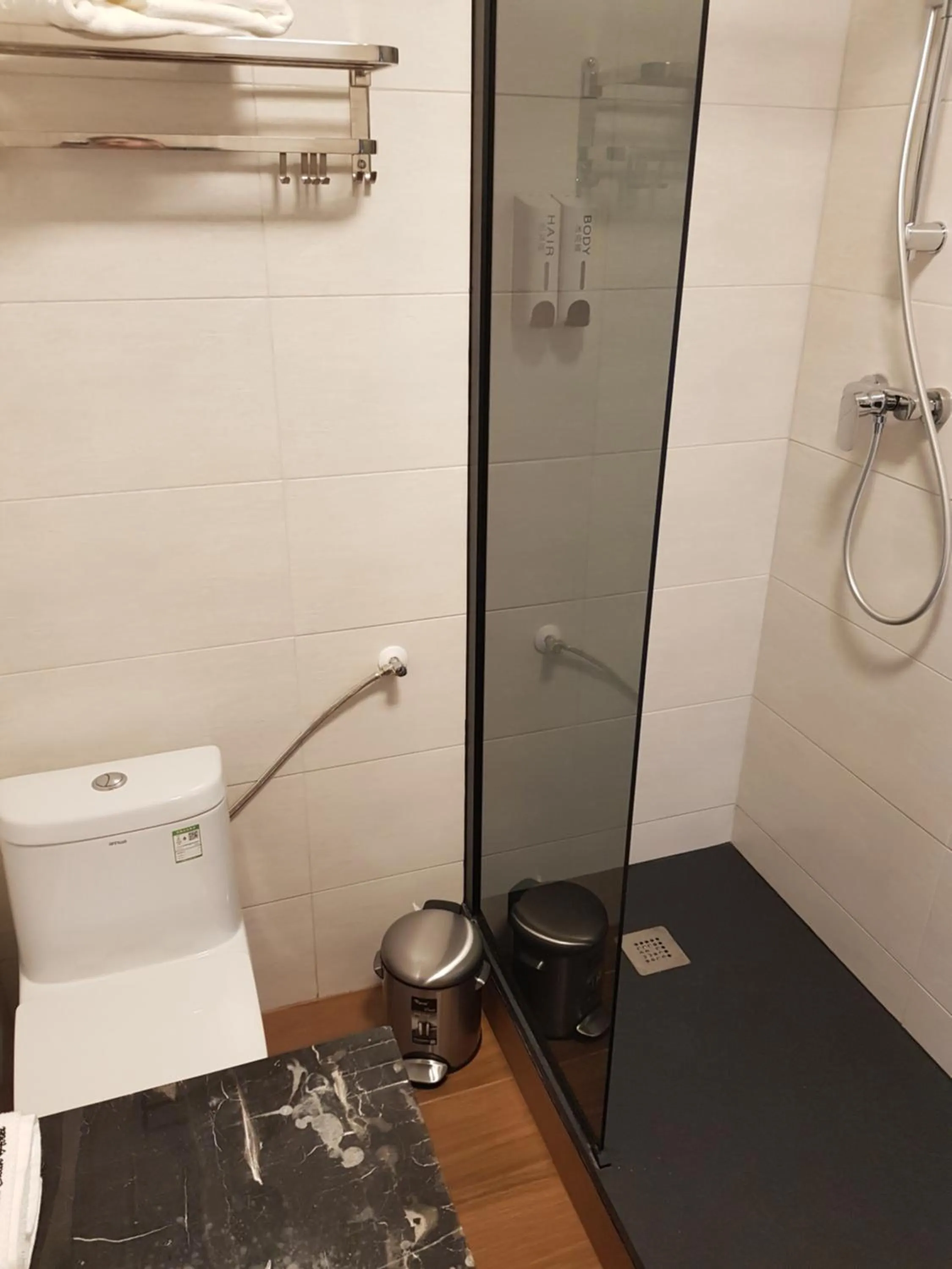 Shower in hotel whiteswan